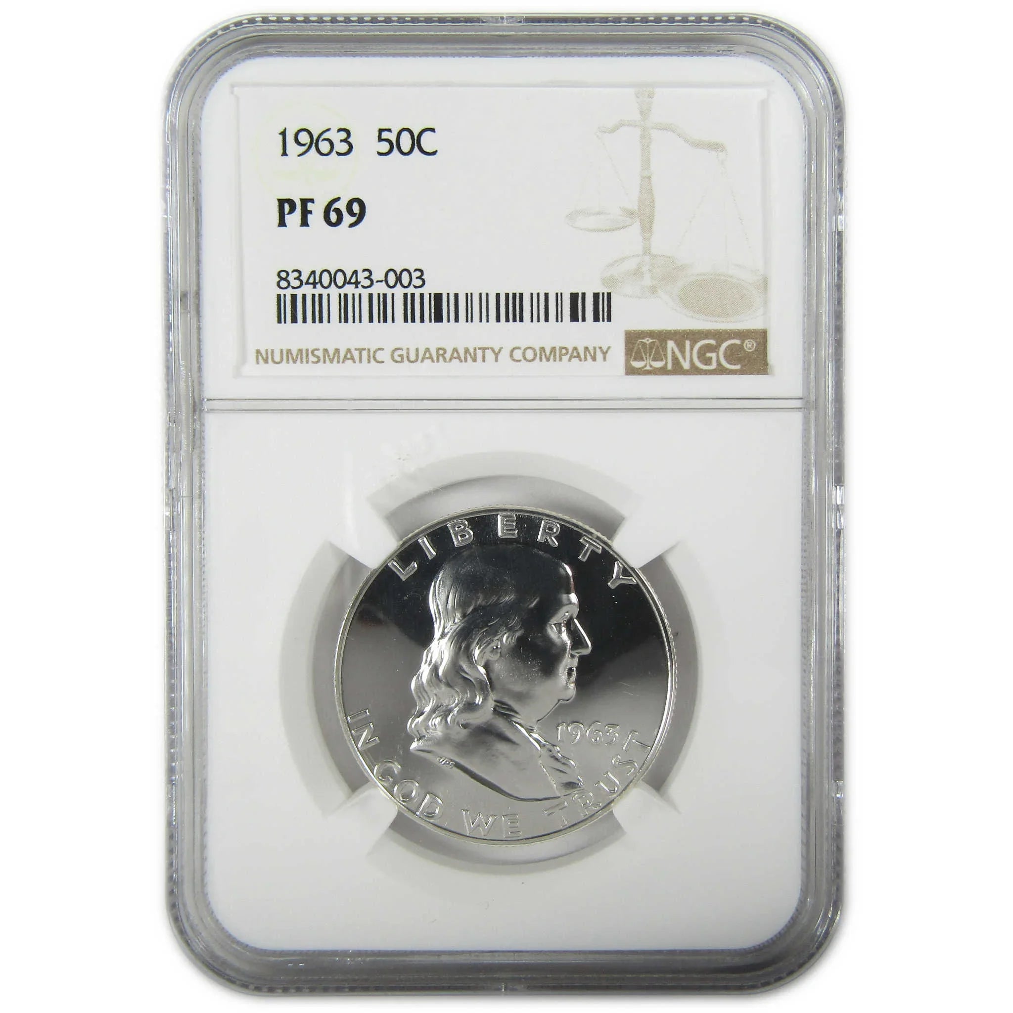 1963 Franklin Silver Half Dollar PF 69 NGC Proof 50c Coin SKU:I27420