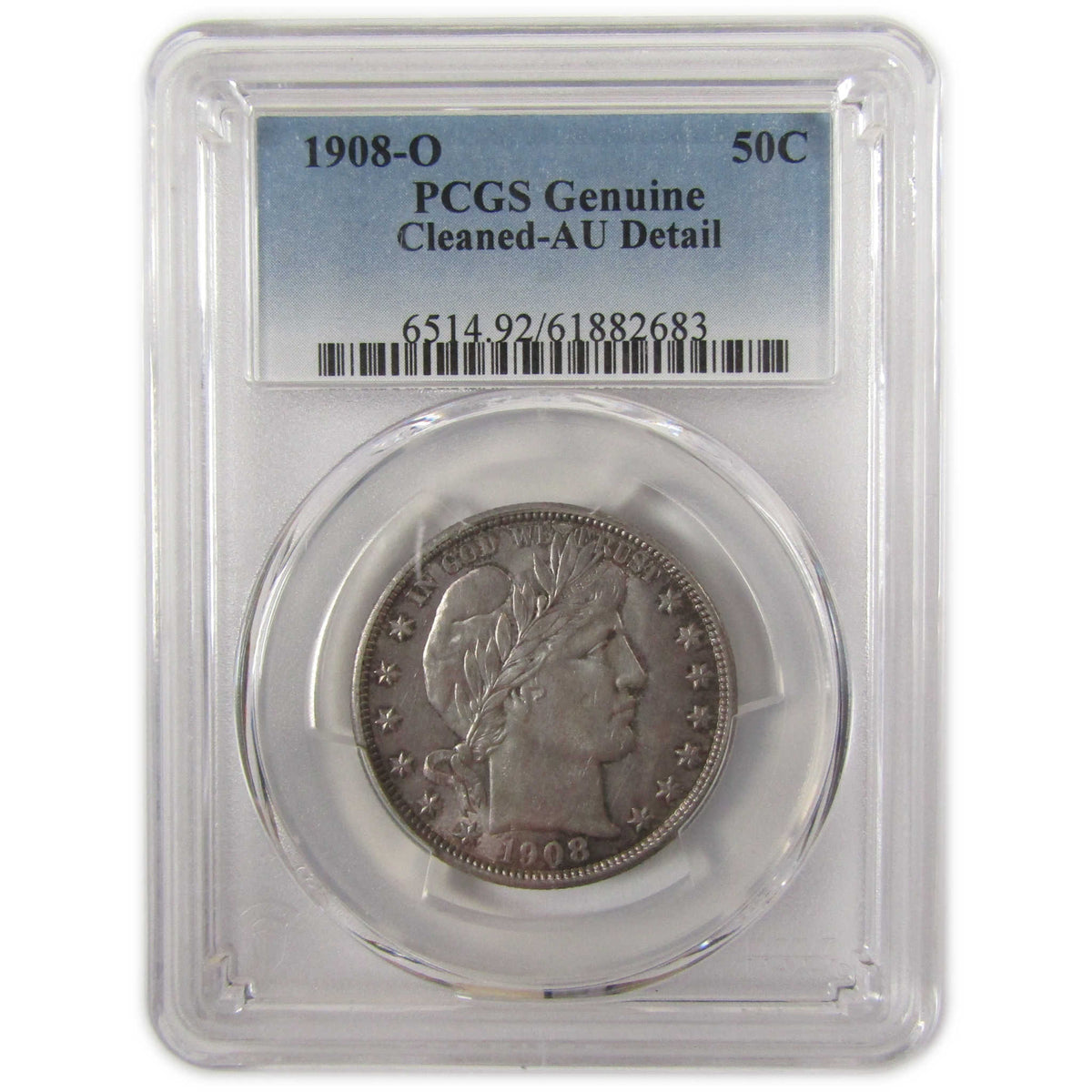 1908 O Barber Silver Half Dollar AU Details PCGS 50c Coin SKU:I29345