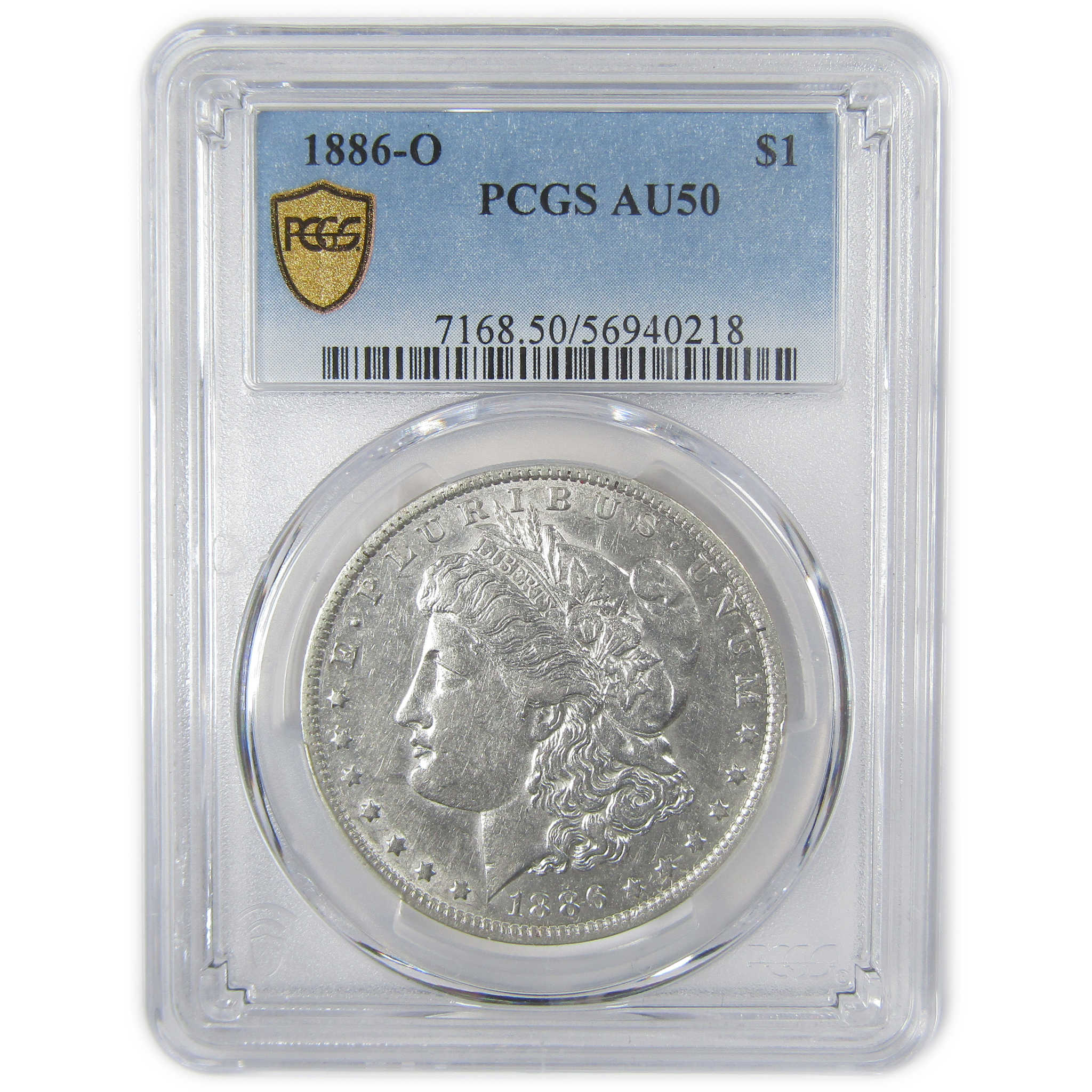 1886 O Morgan Dollar AU 50 PCGS Silver $1 Coin Collectible SKU:I23369 - Morgan coin - Morgan silver dollar - Morgan silver dollar for sale - Profile Coins & Collectibles