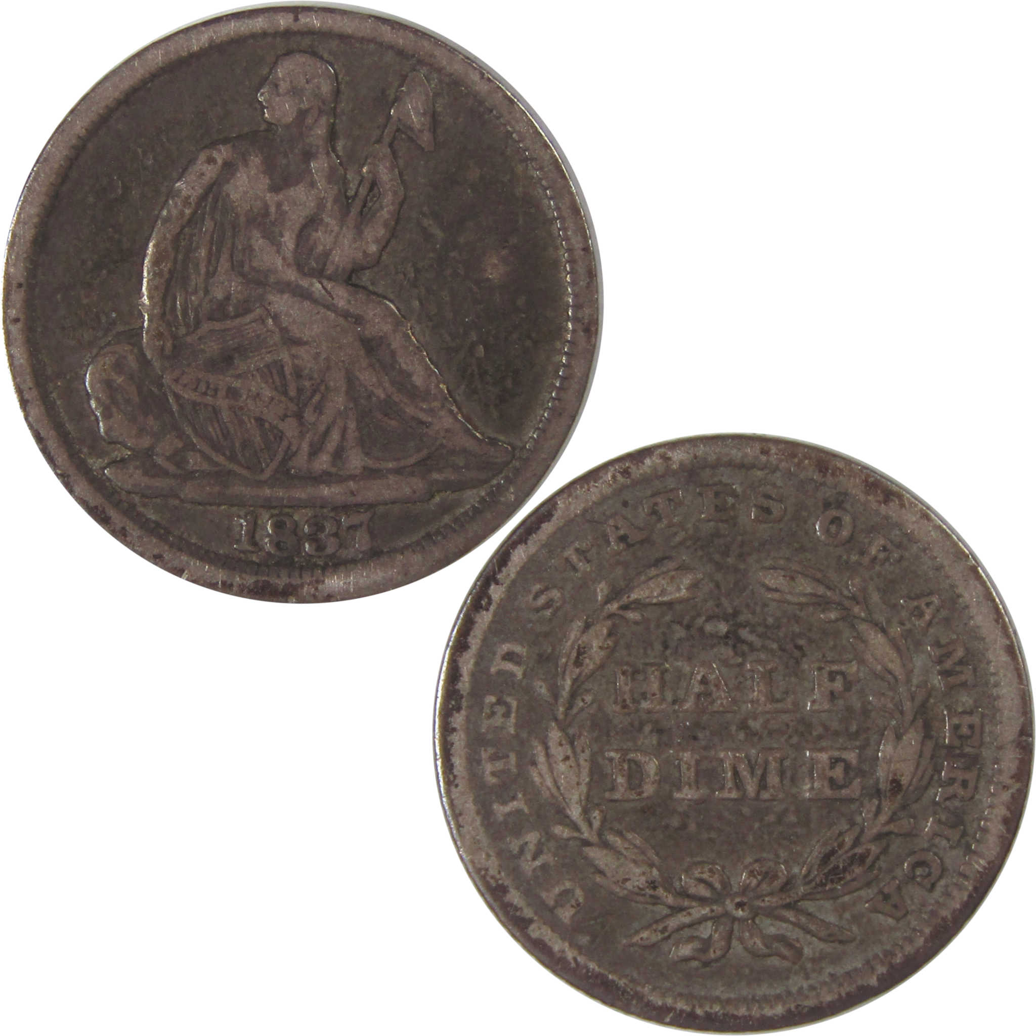 1837 Small Date Seated Liberty Half Dime VF Details Silver SKU:I17601