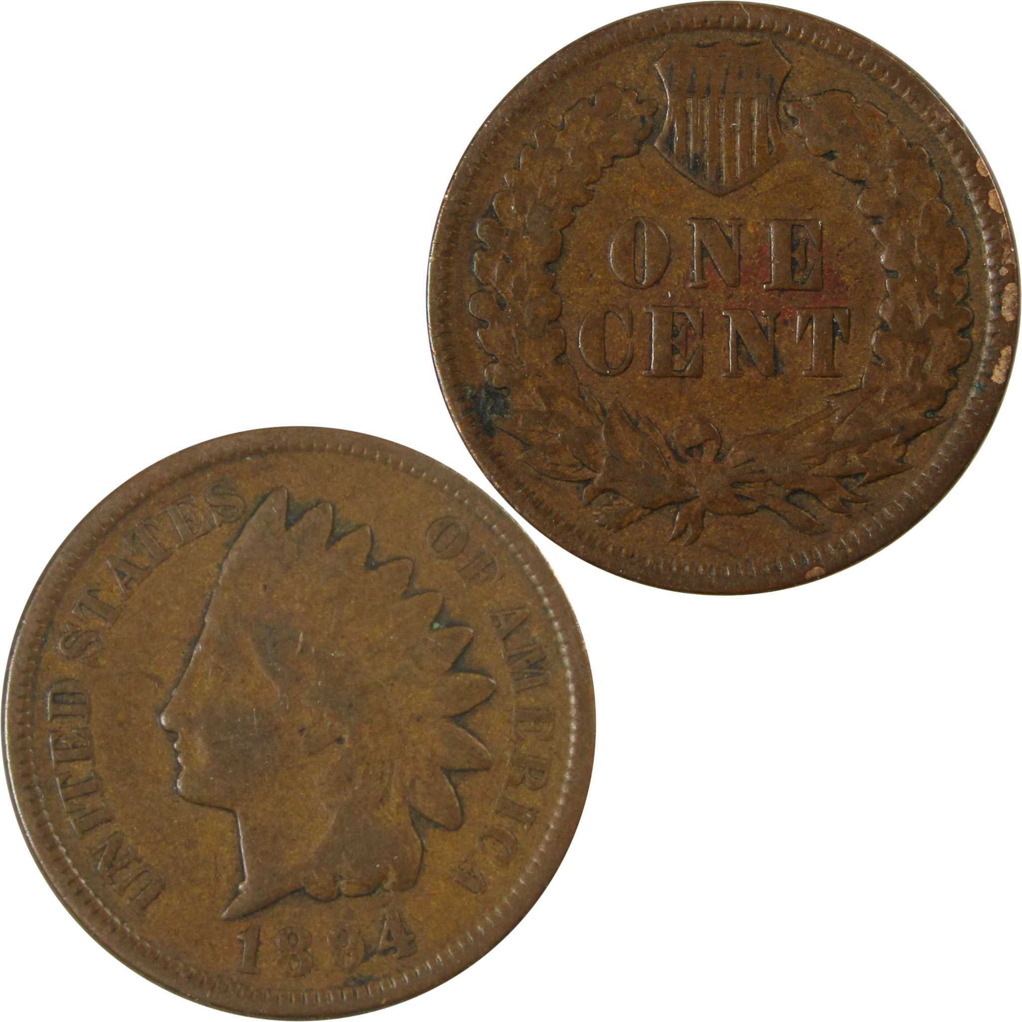 1894 Indian Head Cent VG Very Good Penny Collectible SKU:I26601
