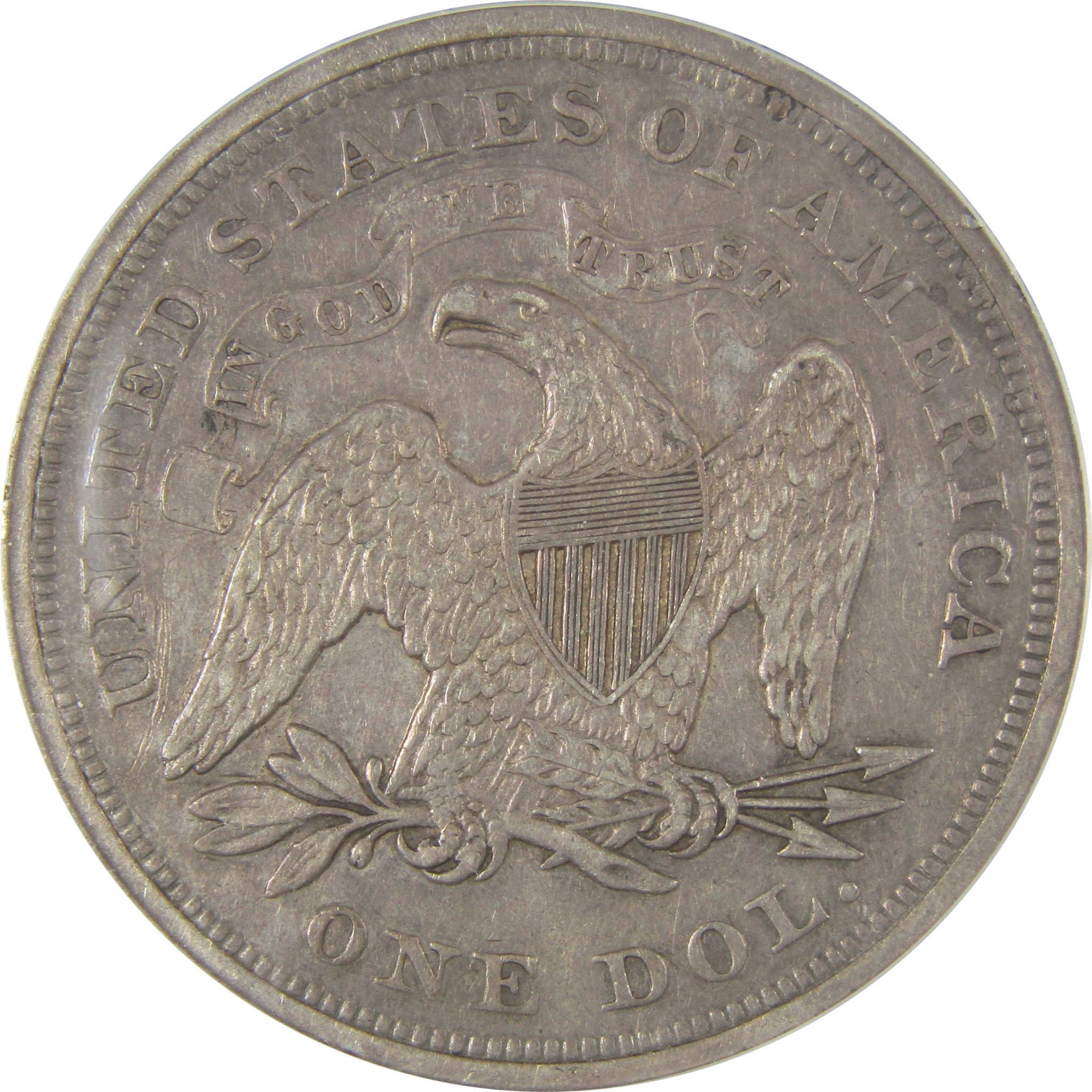 1868 Seated Liberty Dollar AU 50 Details ANACS Silver SKU:I22972