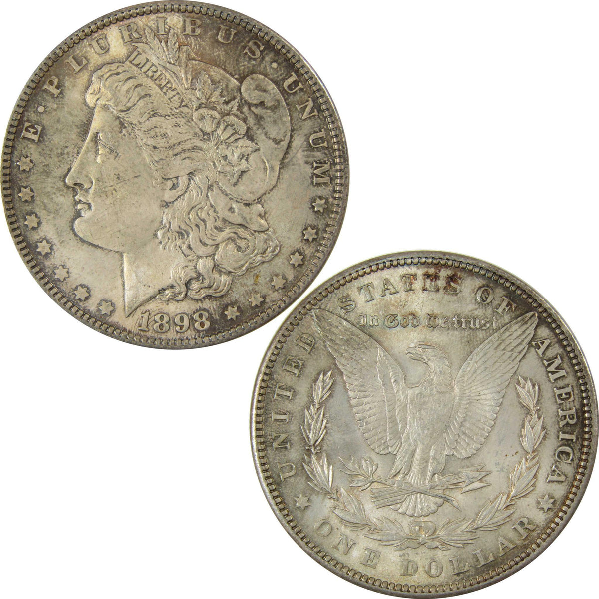 1898 Morgan Silver Dollar Uncirculated Mint State Toned SKU:CP657