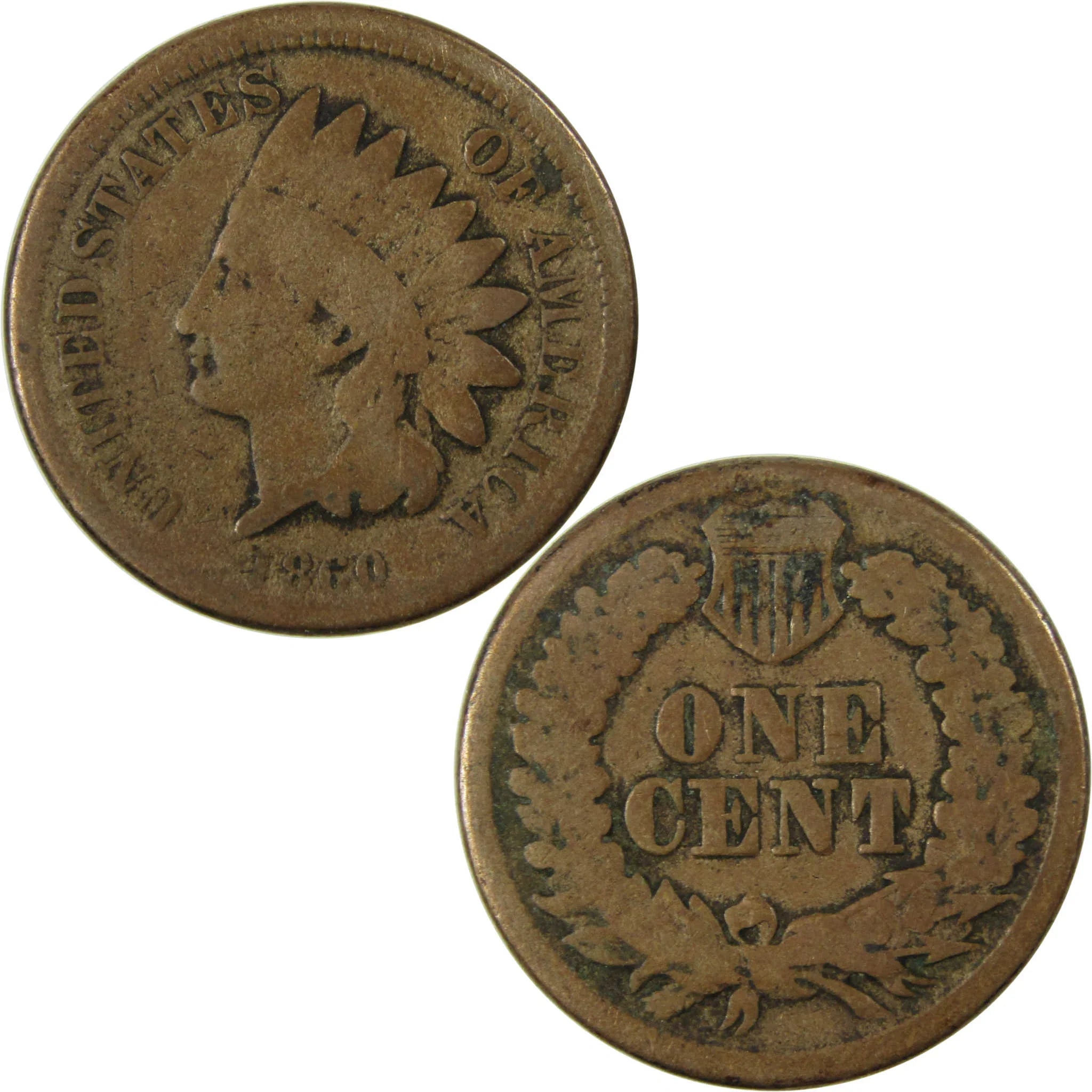 1860 Indian Head Cent G Good Details Penny 1c Coin SKU:CP1320