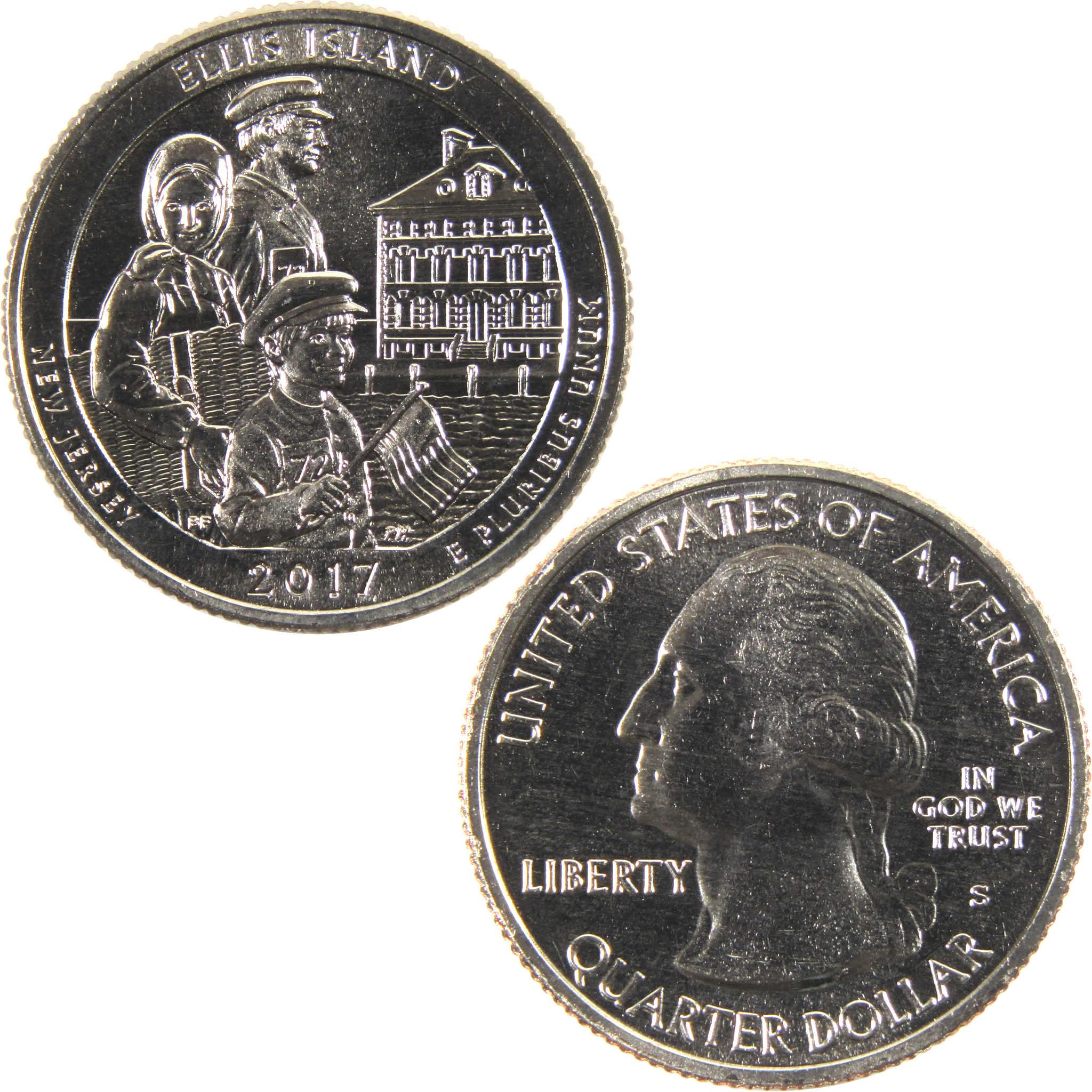 2017 S Ellis Island National Park Quarter BU Uncirculated Clad Coin