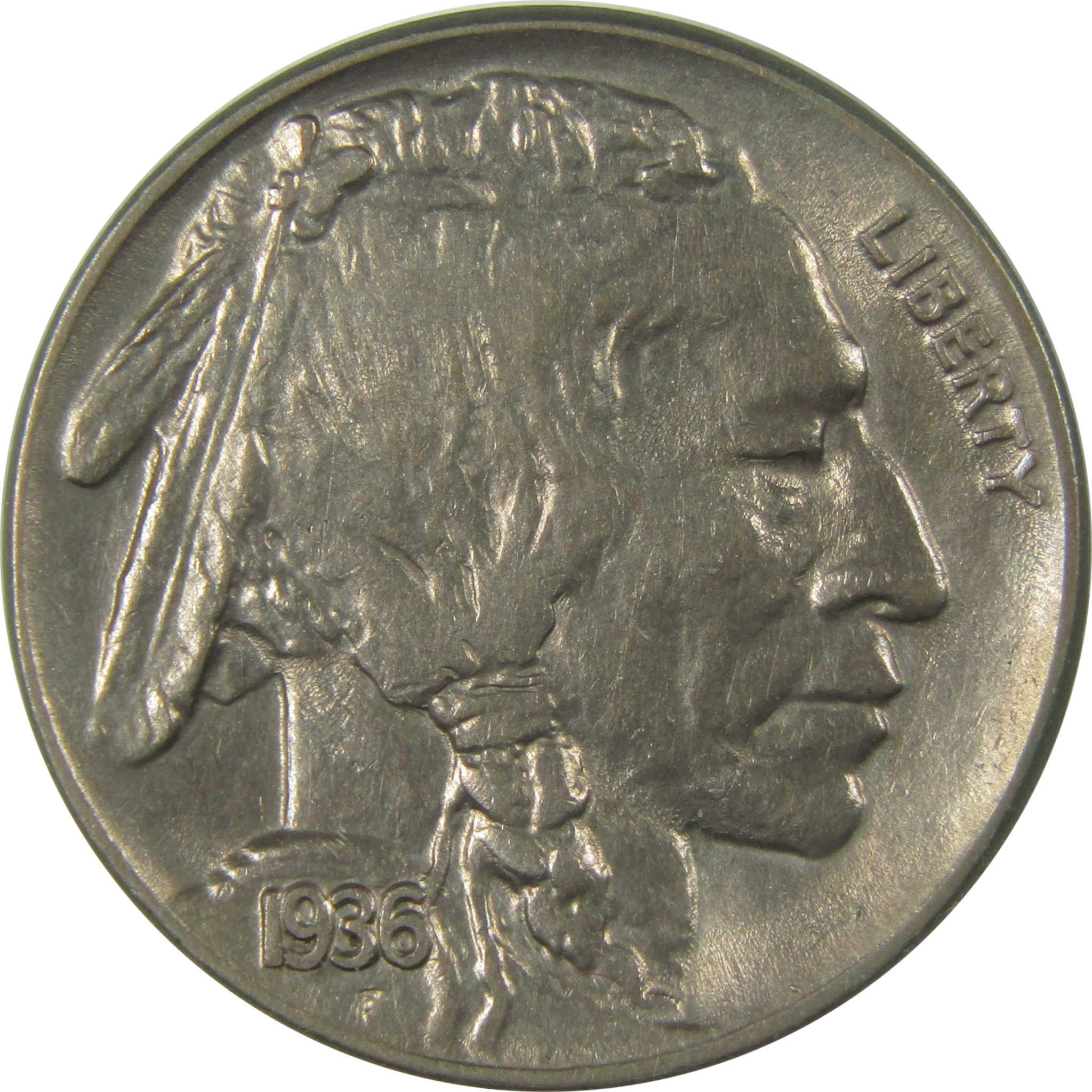 1936 Indian Head Buffalo Nickel AU About Uncirculated SKU:I23879