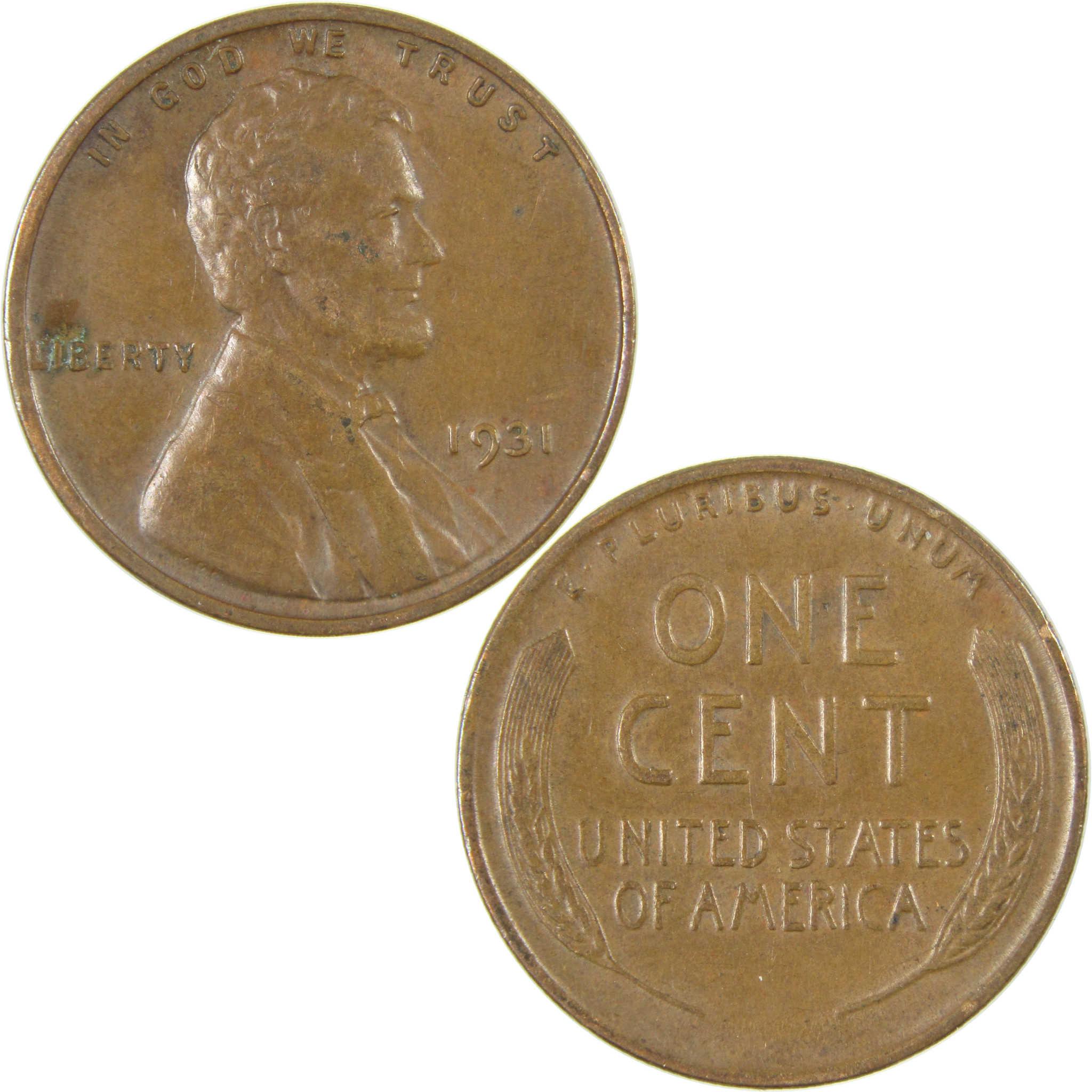 1931 Lincoln Wheat Cent XF EF Extremely Fine Penny 1c Coin SKU:I27290