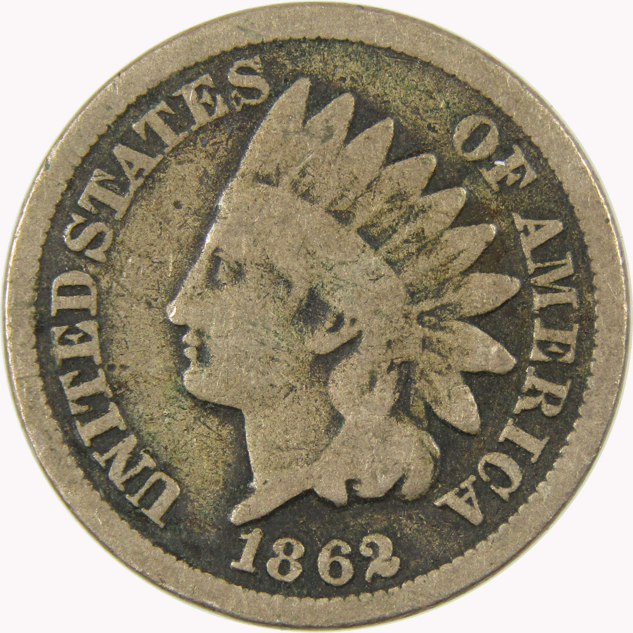 1862 Indian Head Cent G Good Penny 1c Coin SKU:CP1083