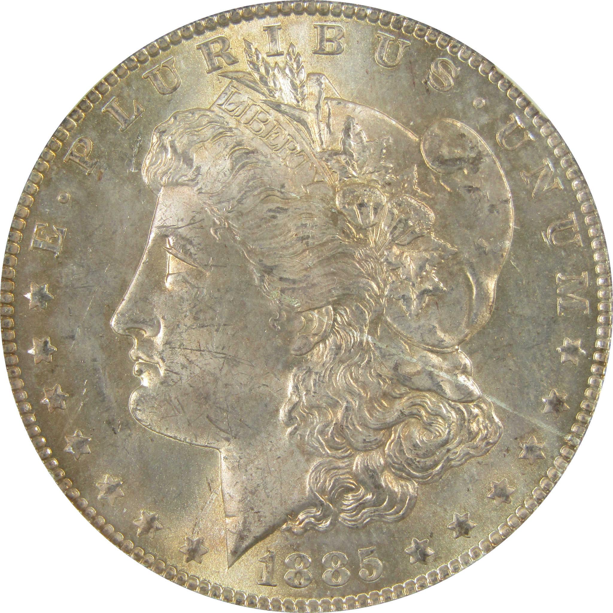 1885 O Morgan Silver Dollar MS 63 NGC Toned Obverse SKU:I27523