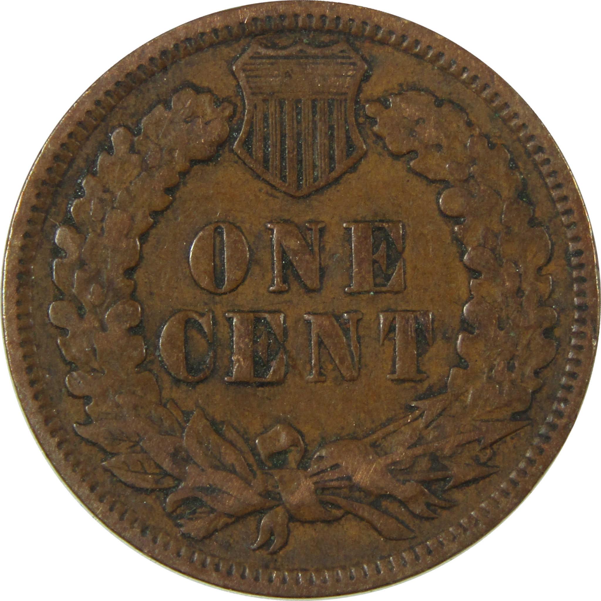 1909 Indian Head Cent F Fine Penny 1c Coin SKU:I27009