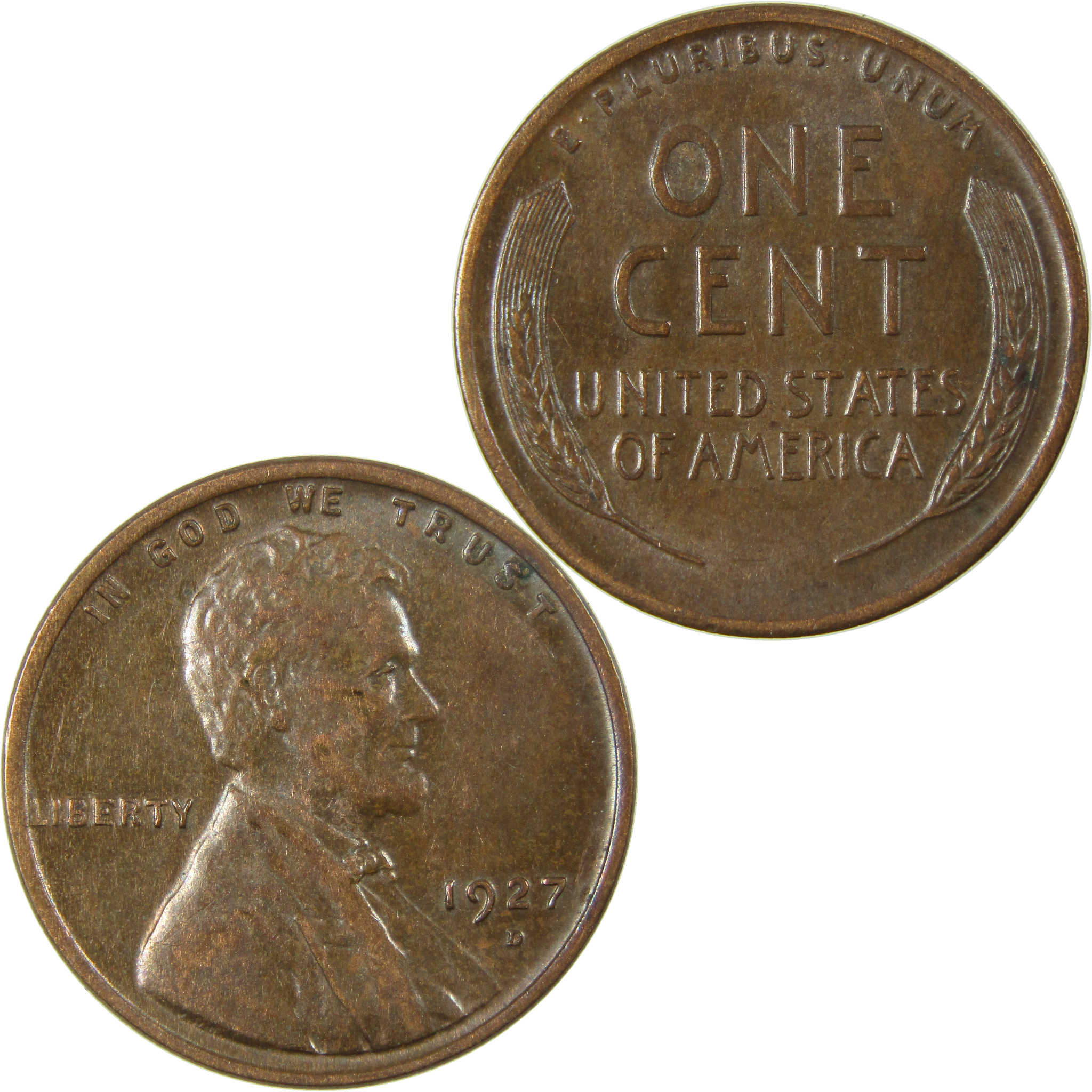 1927 D Lincoln Wheat Cent AU About Uncirculated Penny SKU:I27645