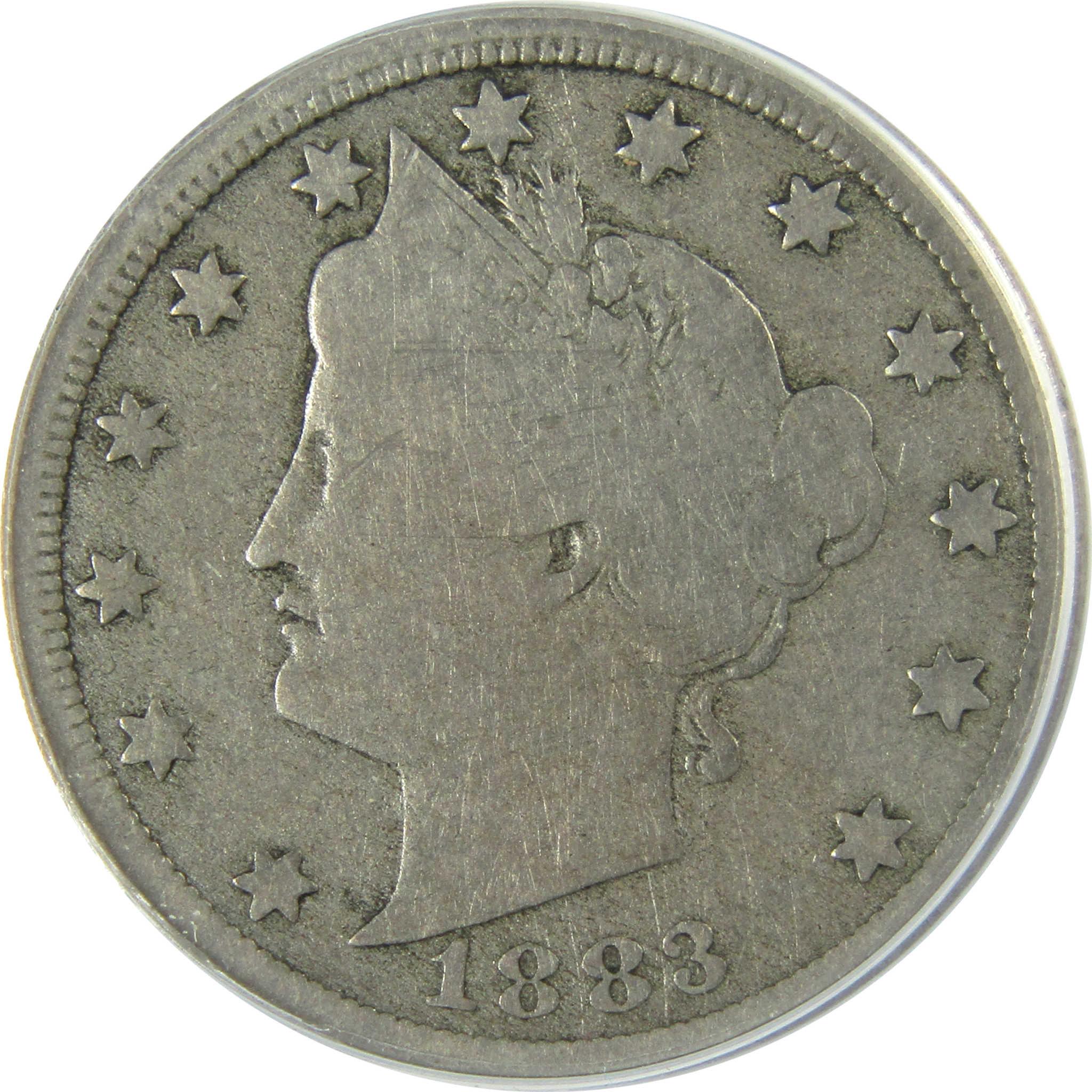 1883 With Cents Liberty Head V Nickel VG 10 Details ANACS SKU:CP194
