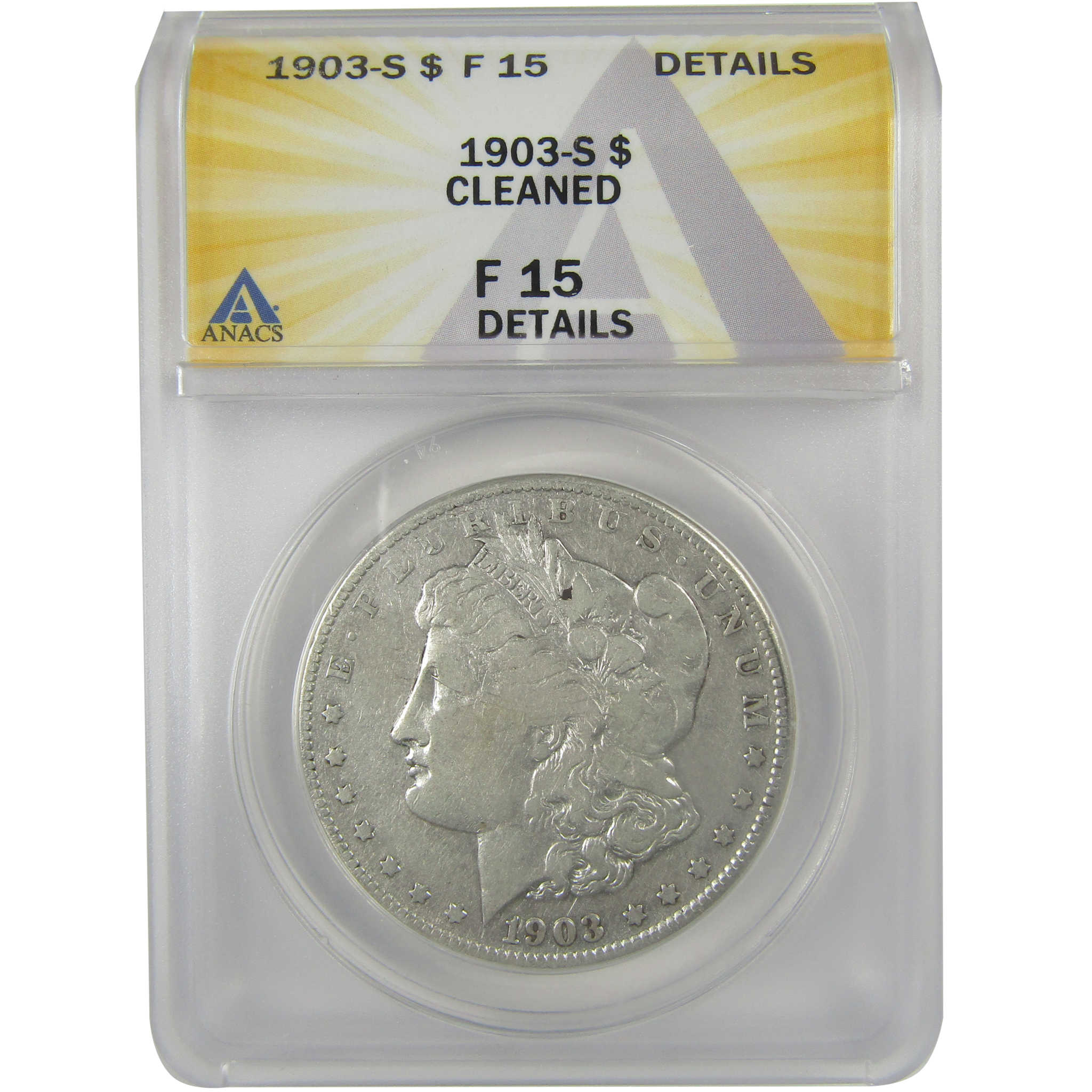 1903 S Morgan Dollar F 15 Details ANACS Silver $1 Coin SKU:I21705 - Morgan coin - Morgan silver dollar - Morgan silver dollar for sale - Profile Coins & Collectibles