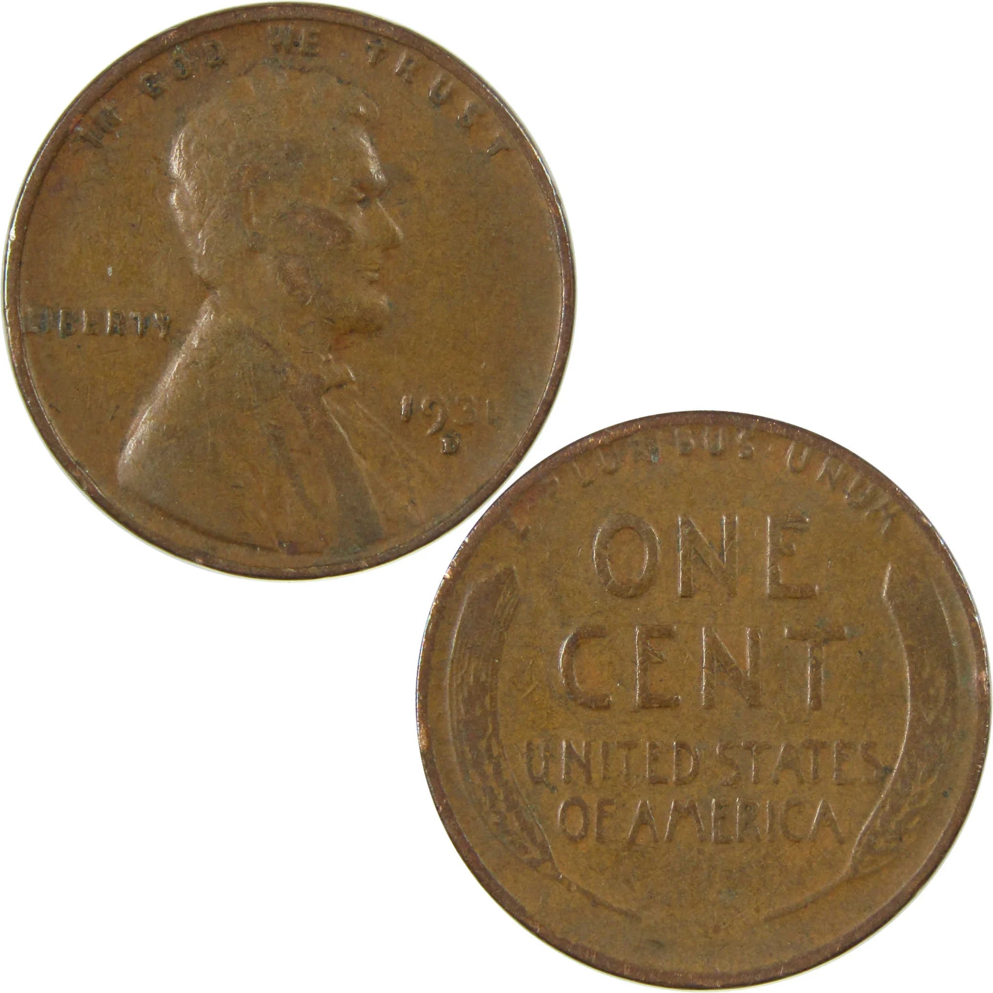 1931 D Lincoln Wheat Cent F Fine Penny 1c Coin Collectible SKU:I26794