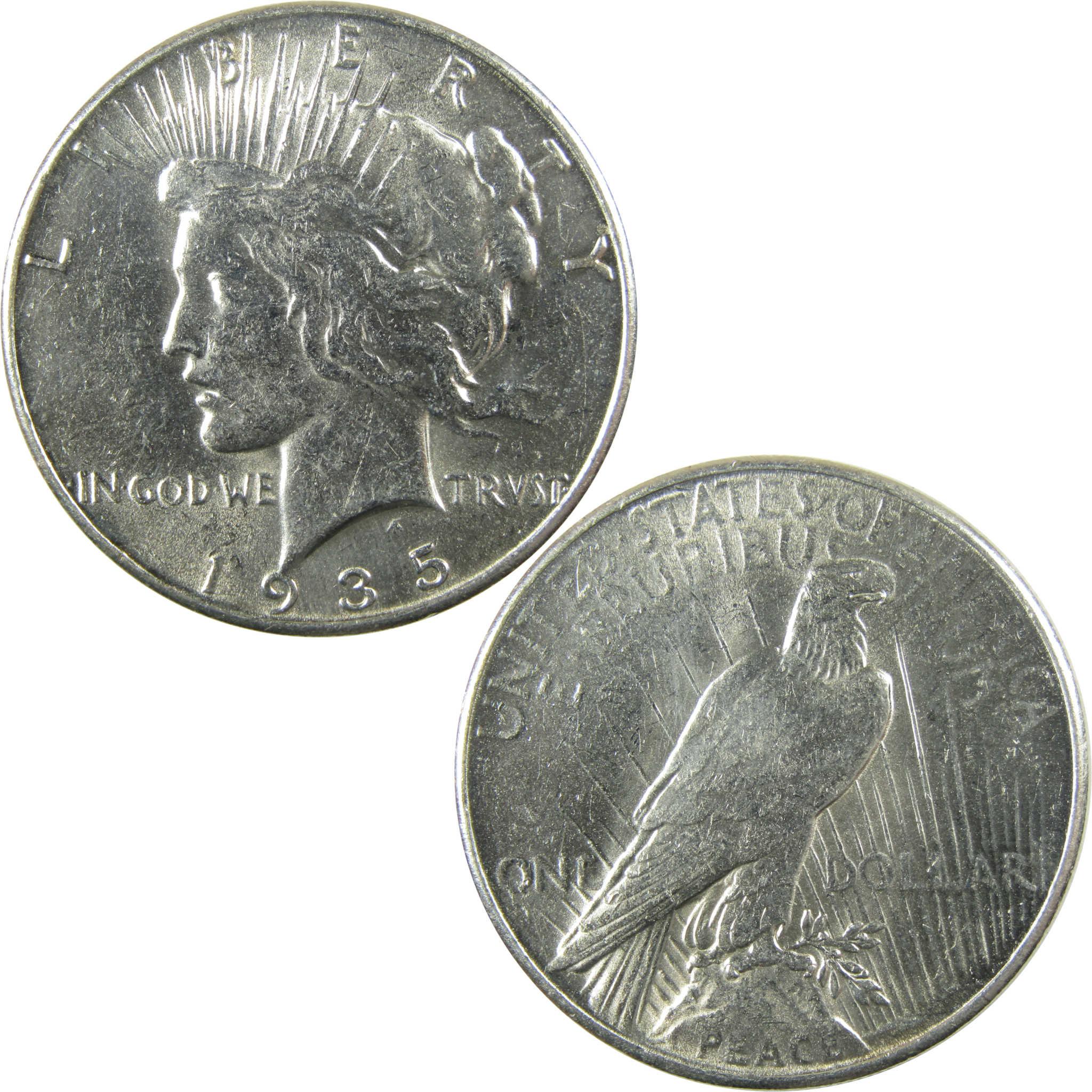 1935 Peace Silver Dollar AU About Uncirculated $1 Coin SKU:I24771