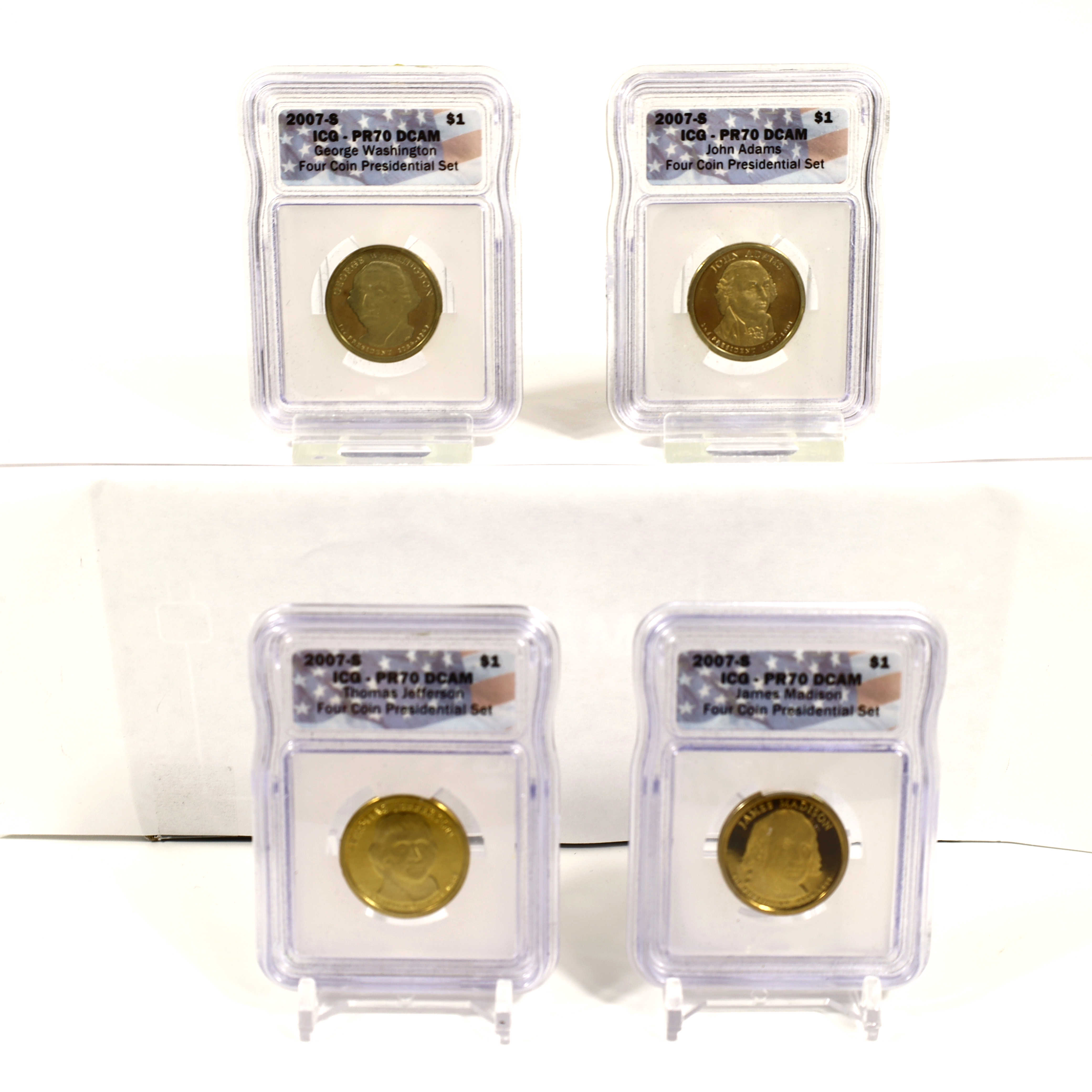 2007 Presidential Dollar 4 Coin Set PR 70 DCAM ICG SKU:CPC6615