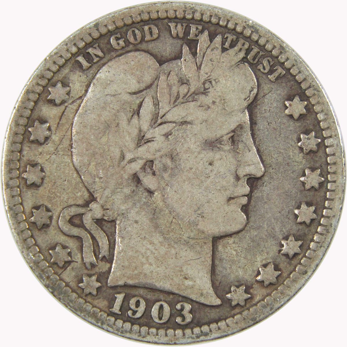 1903 O Barber Silver Quarter VG Very Good 25c Coin Collectible
