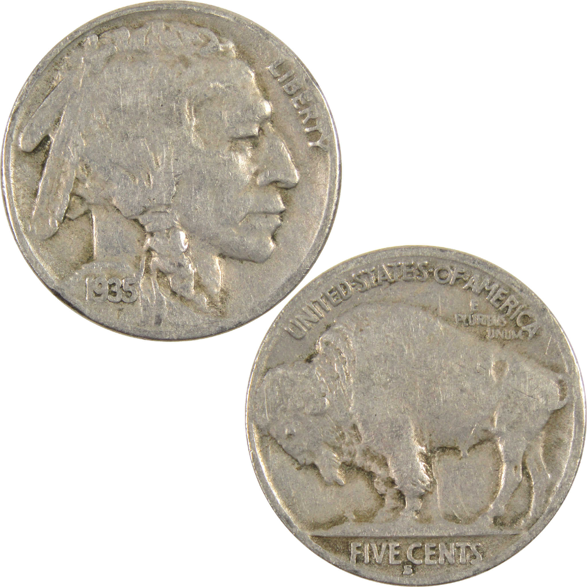 1935 S Indian Head Buffalo Nickel G Good 5c Coin