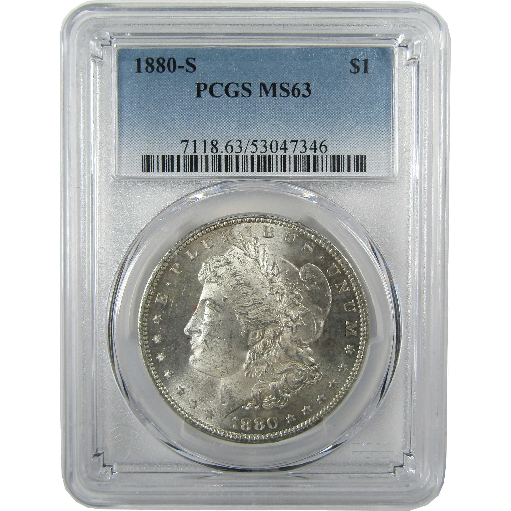 1880 S Morgan Silver Dollar MS 63 PCGS Uncirculated $1 Coin SKU:I27829 - Morgan coin - Morgan silver dollar - Morgan silver dollar for sale - Profile Coins & Collectibles