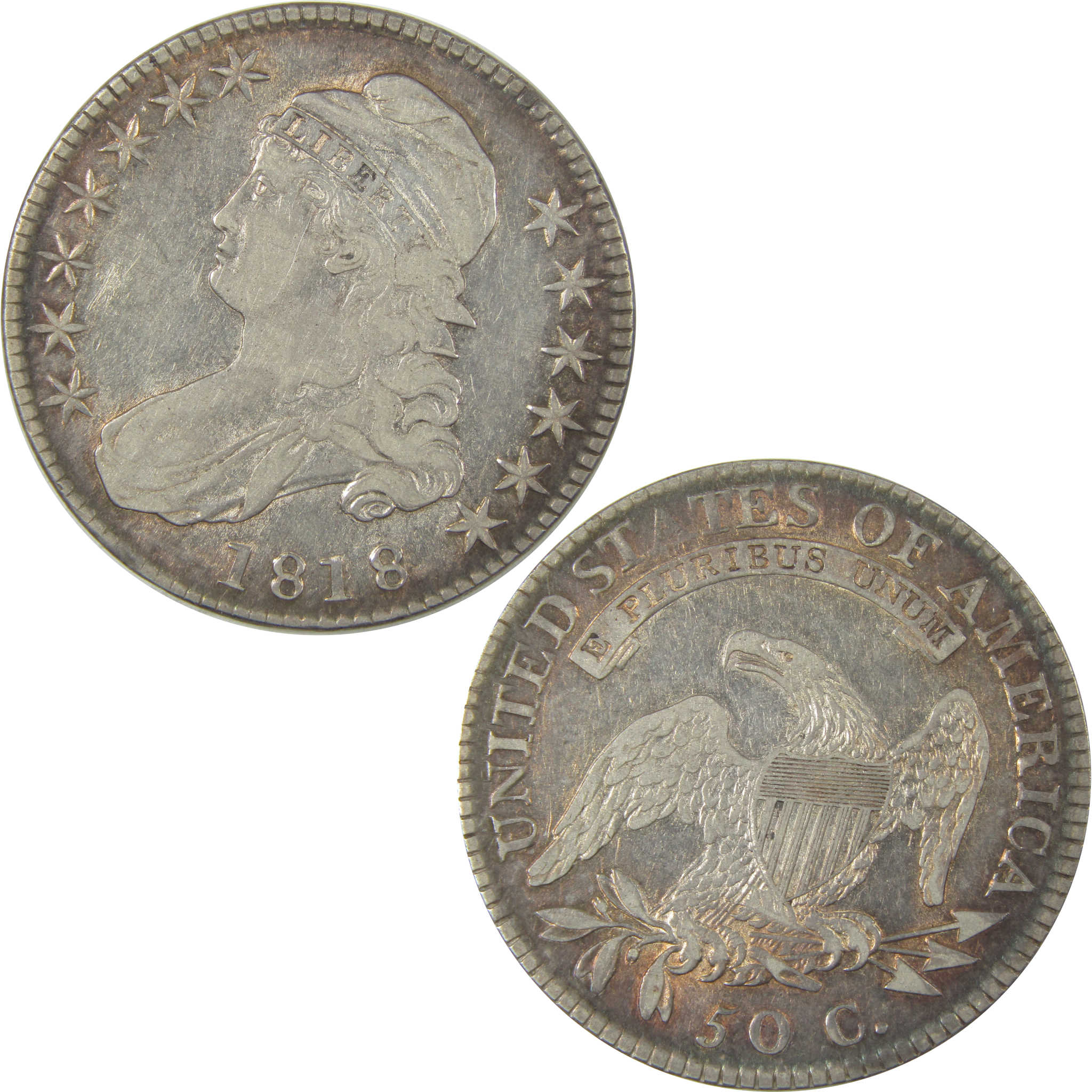 1818 Capped Bust Half Dollar XF EF Extremely Fine Silver SKU:I21202