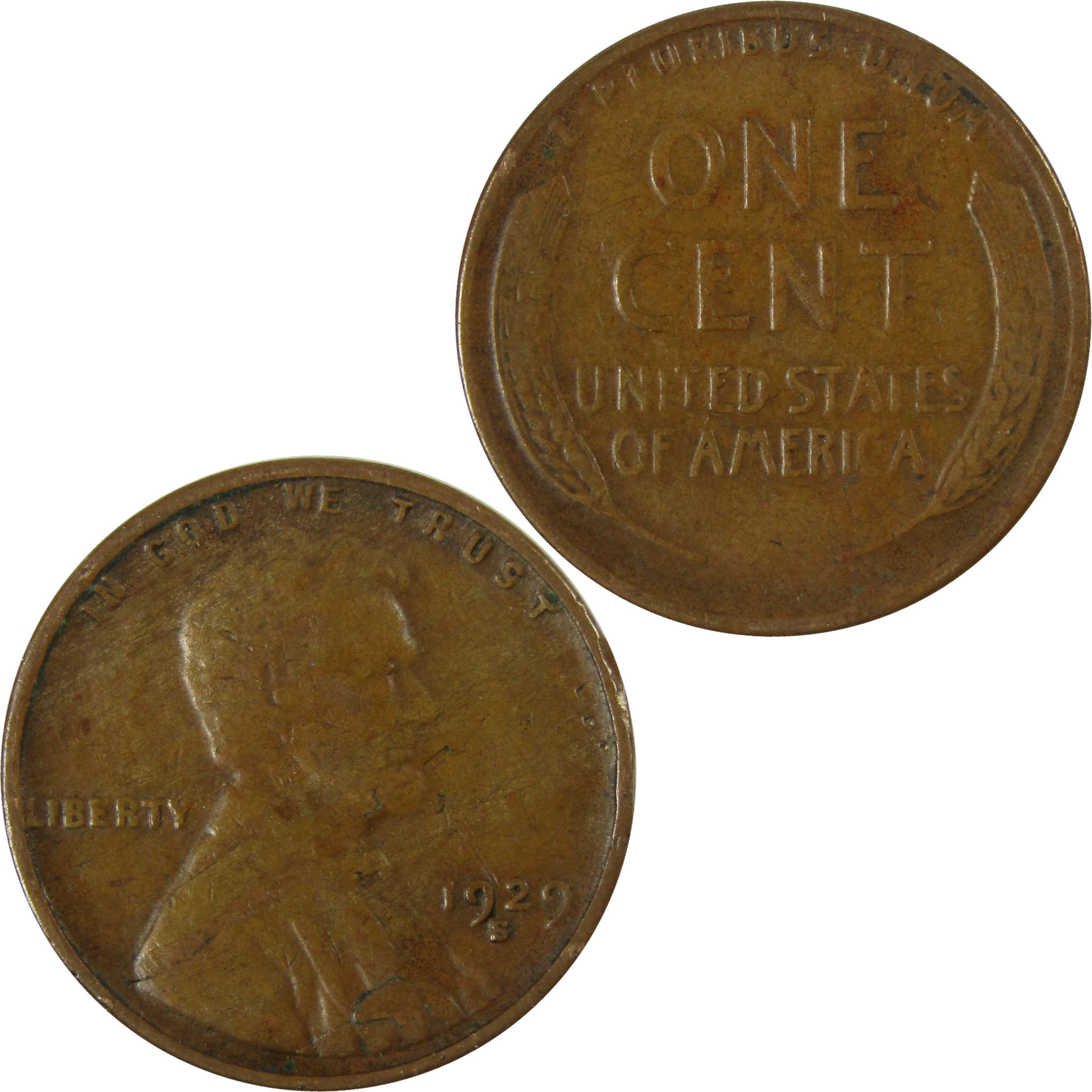 1929 S Lincoln Wheat Cent VG Very Good Penny 1c Coin SKU:I26676