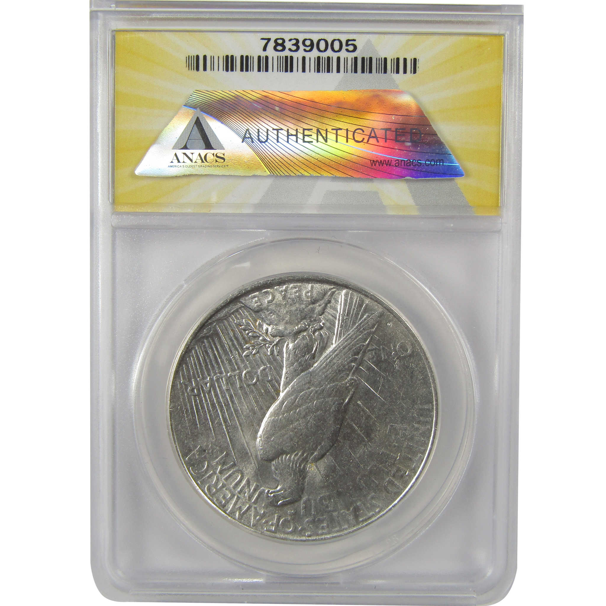 1923 D Peace Dollar AU 50 ANACS Silver $1 Coin SKU:I22152