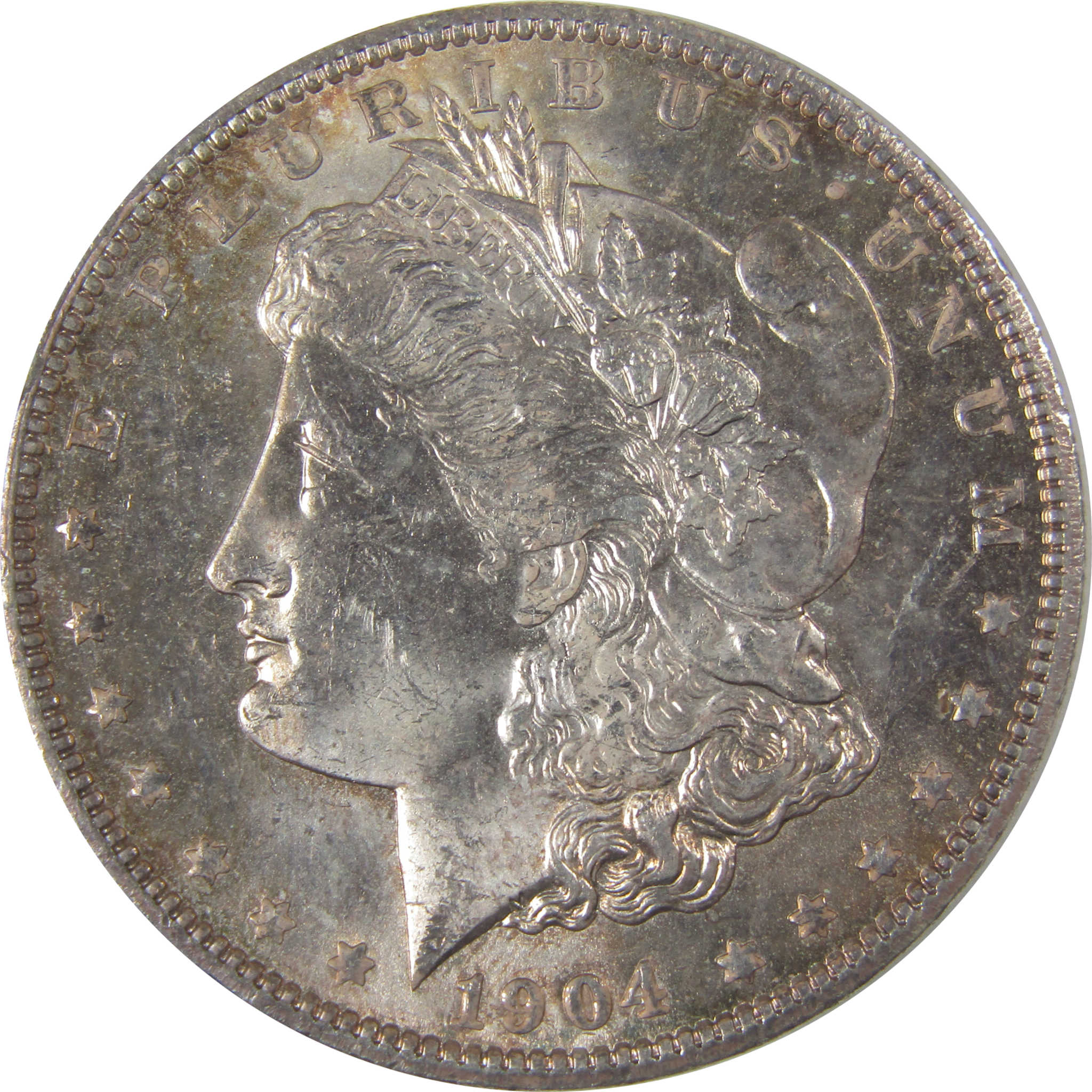1904 O Morgan Dollar Uncirculated Silver $1 Coin Toned SKU:I23233