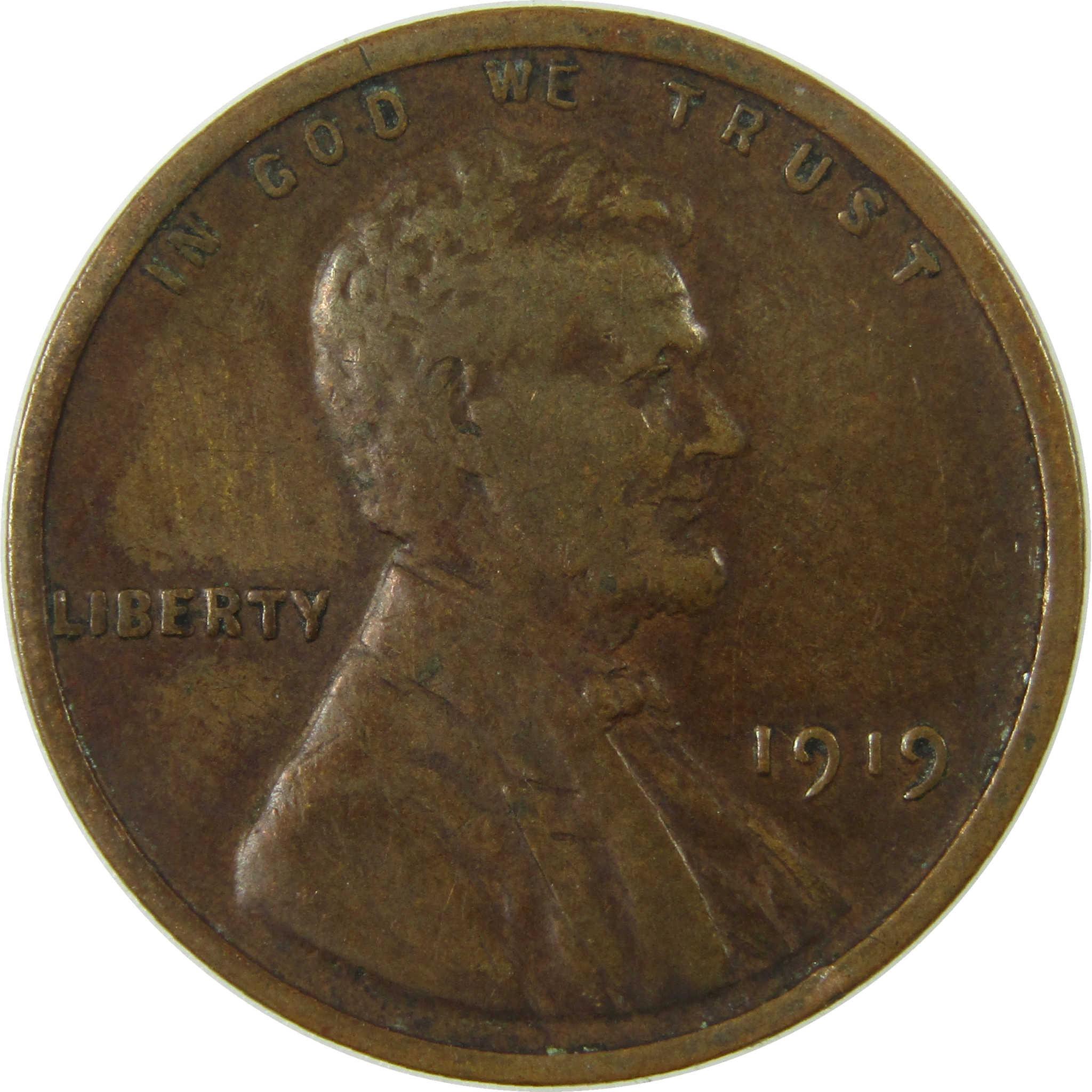 1919 Lincoln Wheat Cent VG Very Good Penny 1c Coin SKU:I26844