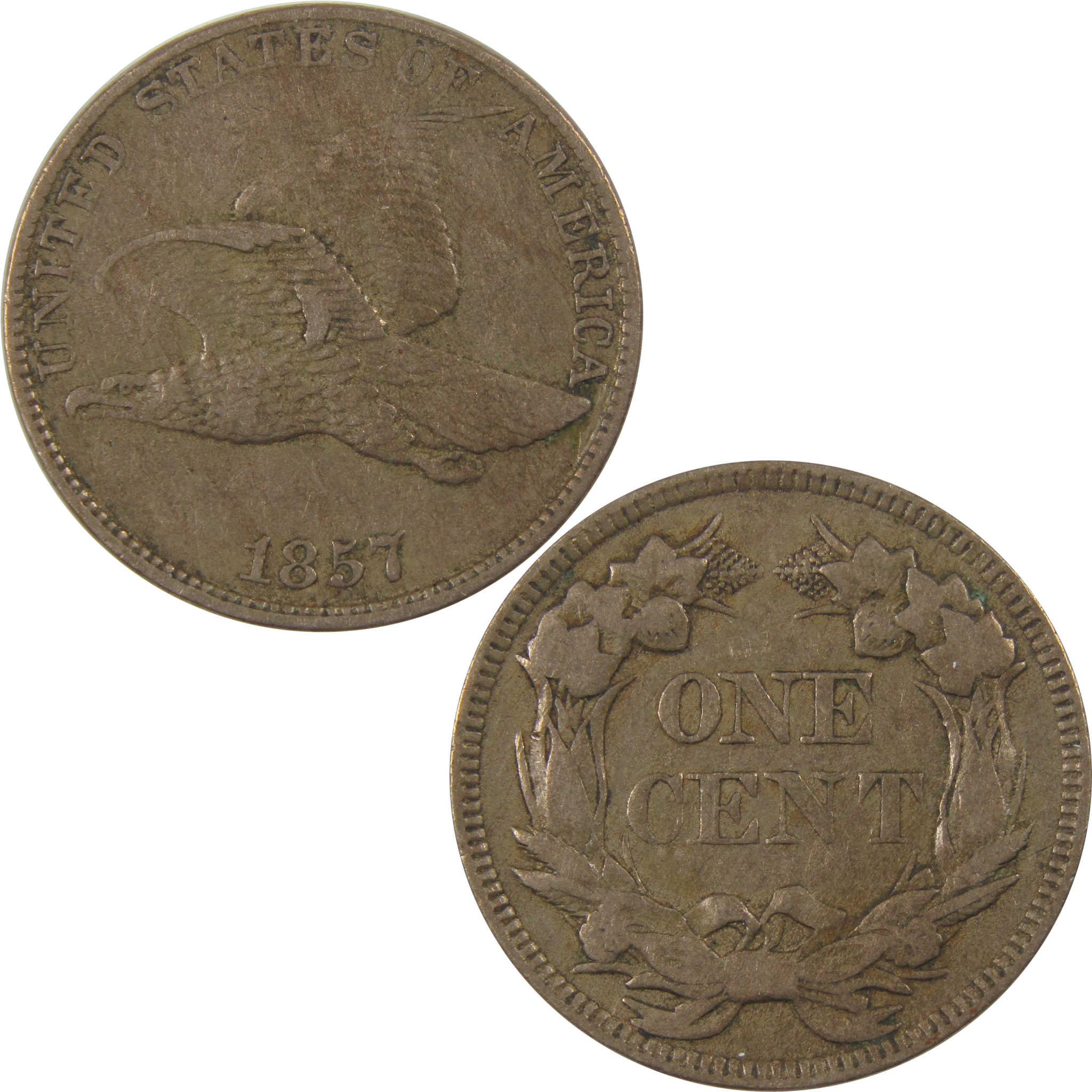 1857 Flying Eagle Cent VF/XF Penny Coin Die Crack on Wing SKU:I24066