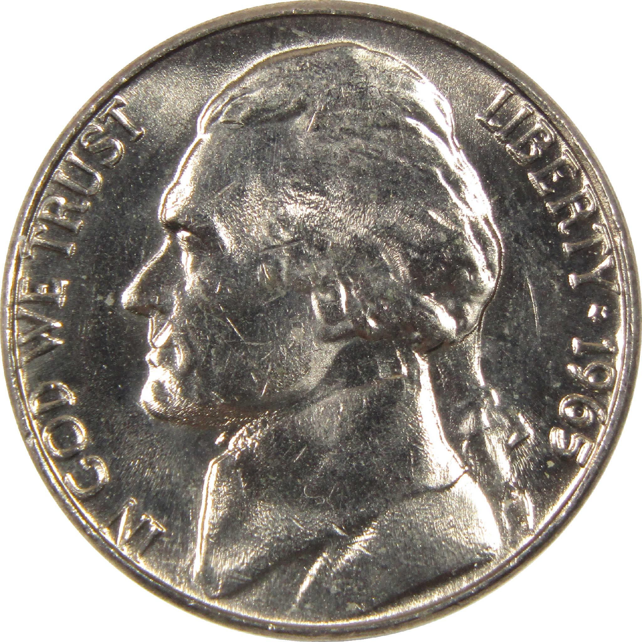 1966 Jefferson nickel collectible coin obverse with Liberty and In God We Trust