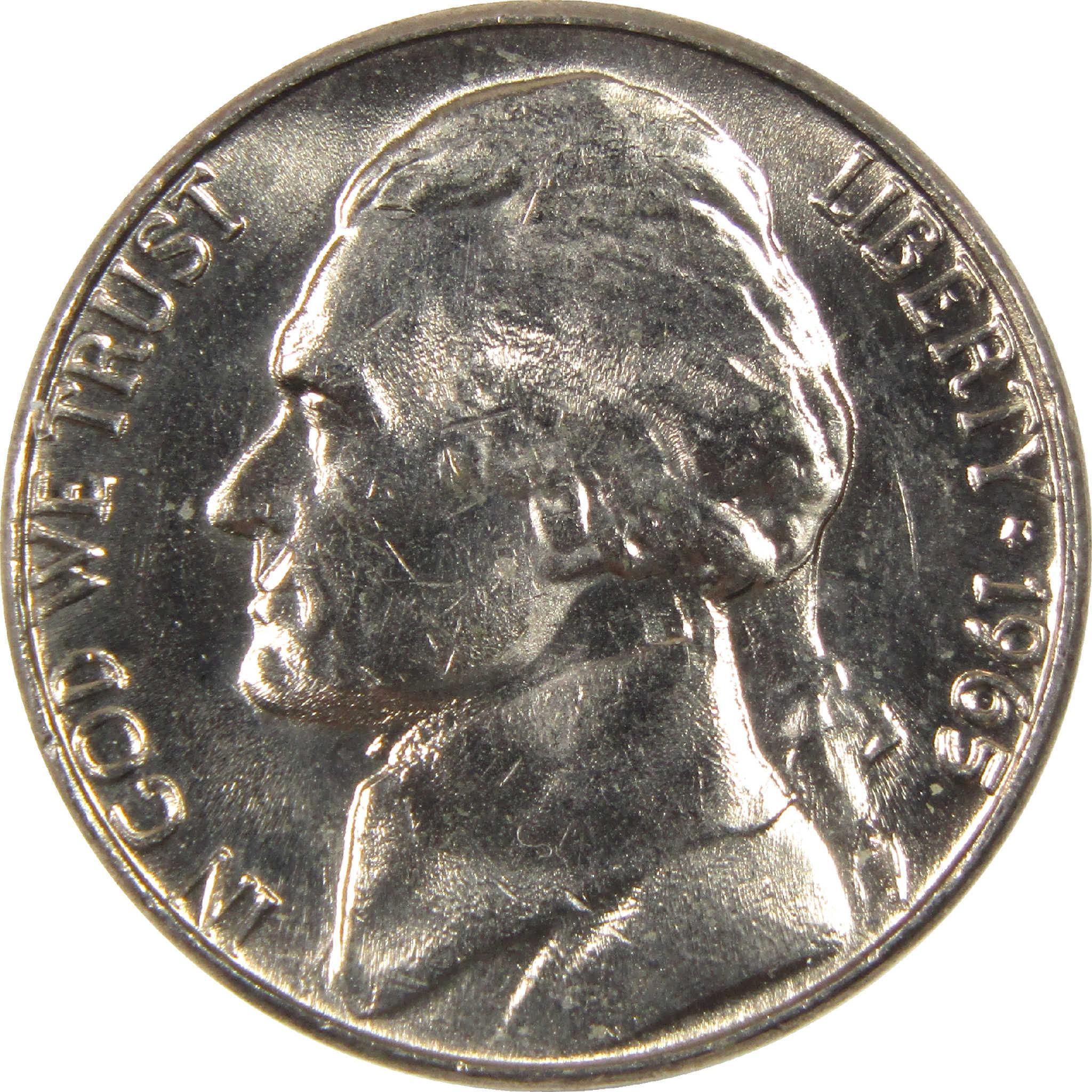 1966 Jefferson nickel collectible coin obverse with Liberty and In God We Trust