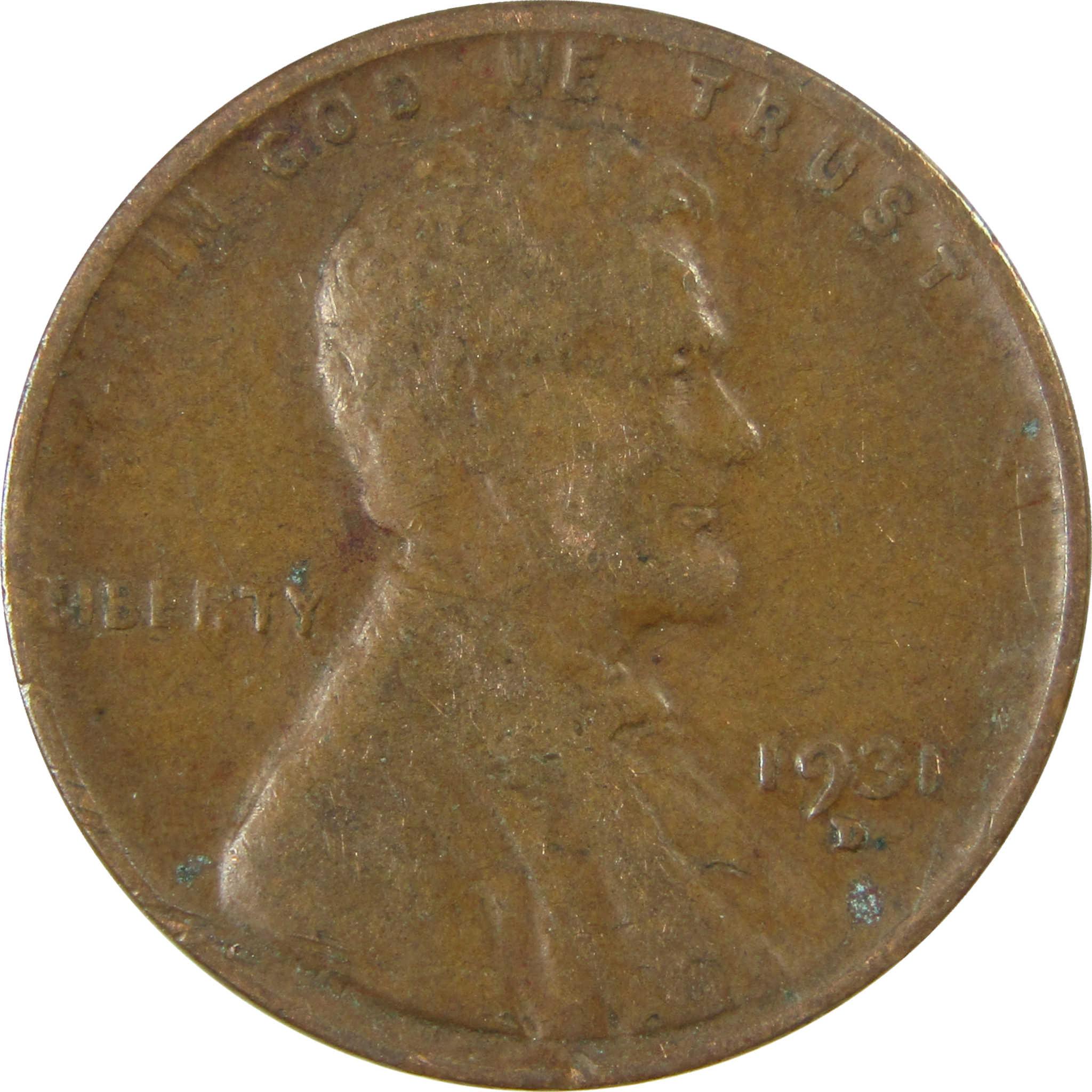 1931 D Lincoln Wheat Cent F Fine Penny 1c Coin Collectible SKU:I26798