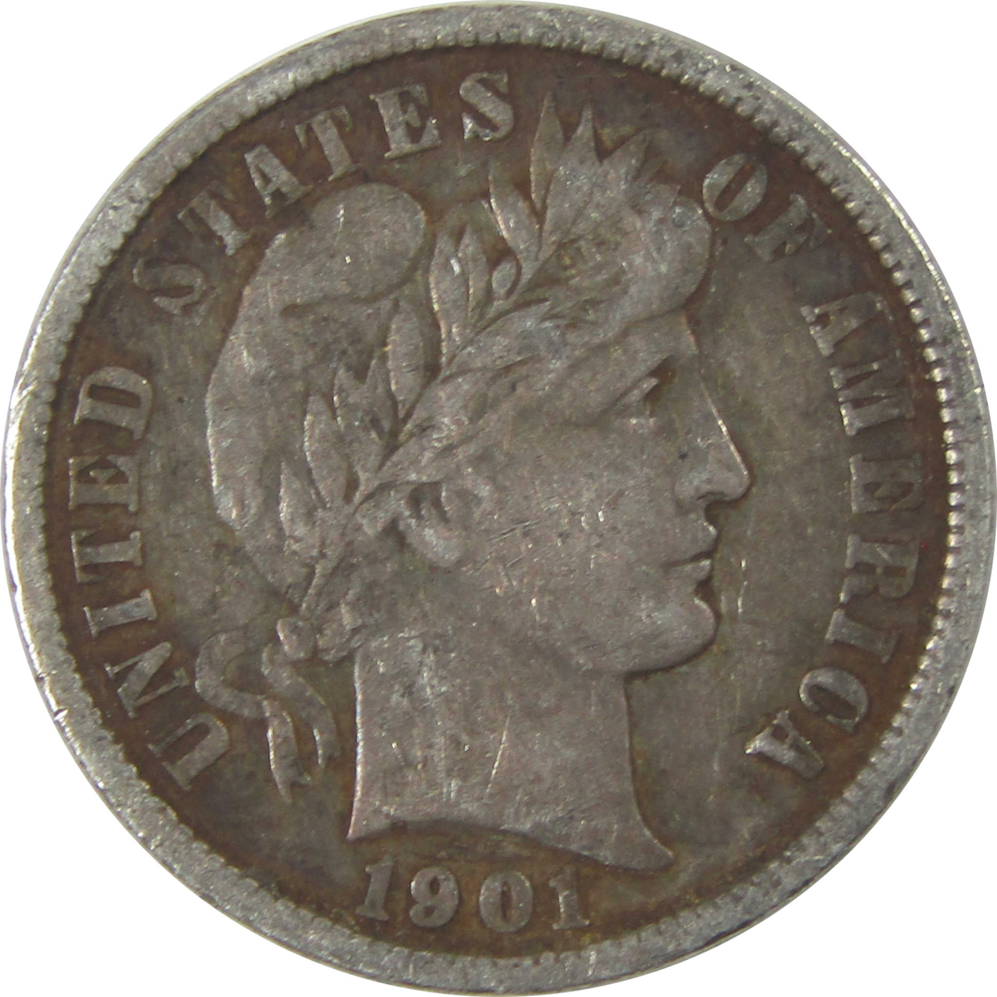 1901 Barber Dime XF EF Extremely Fine Silver 10c Coin SKU:I21112