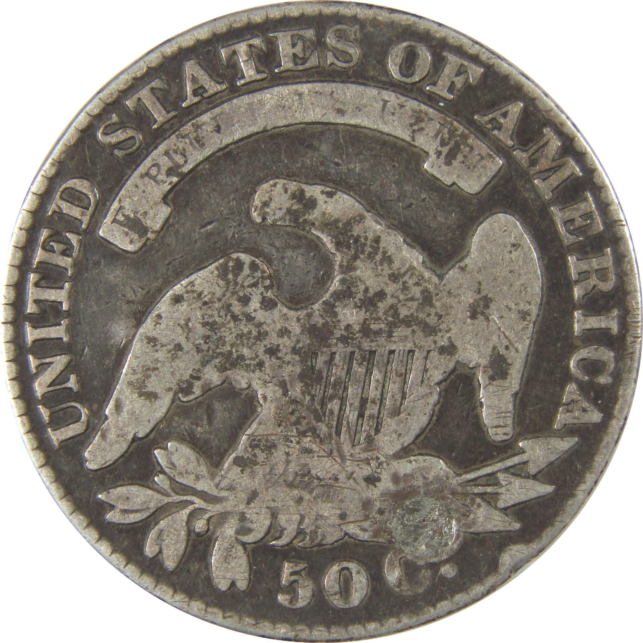 1830 Sm O Capped Bust 50C VG Silv Counterstamp A.E.STEELE. SKU:I22757