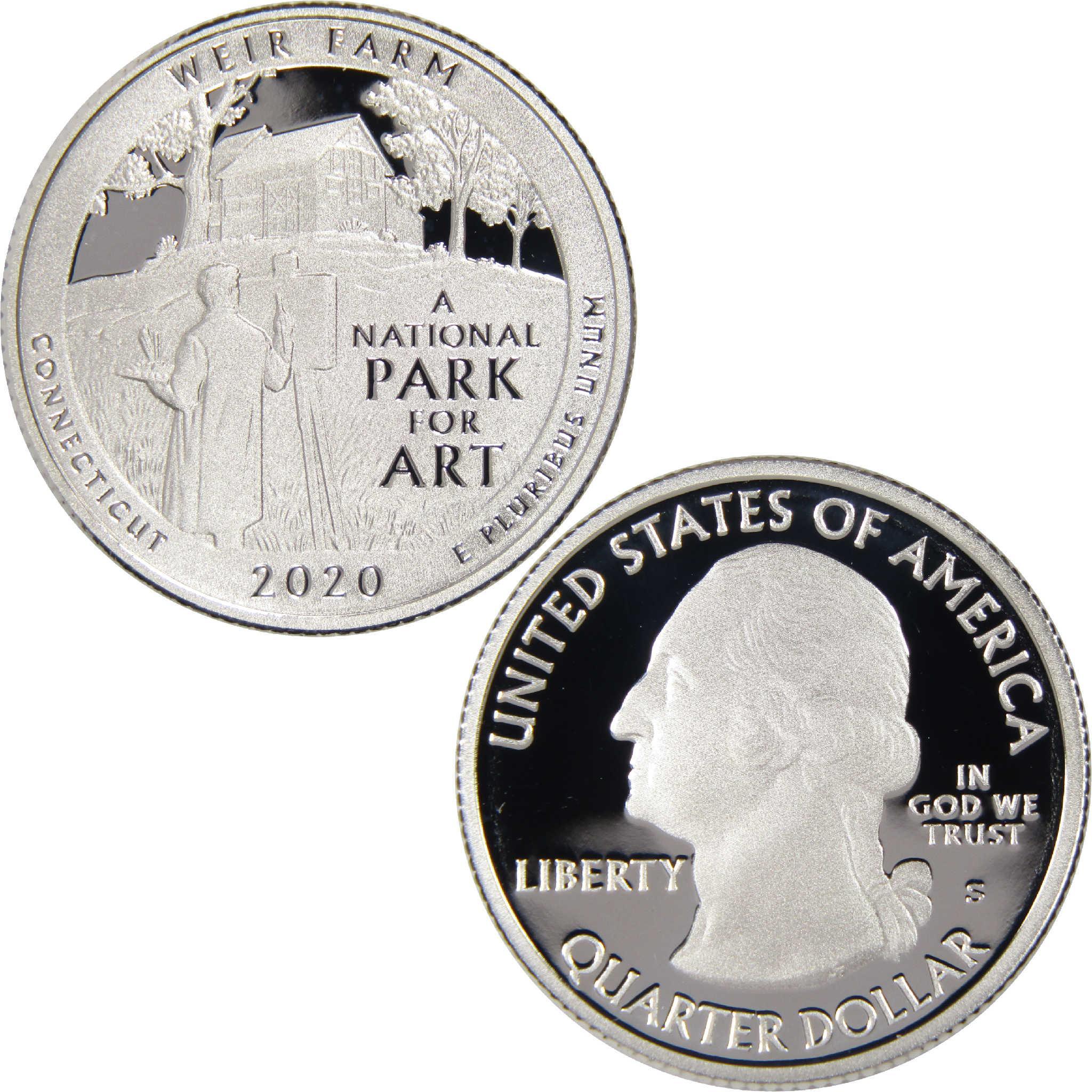 2020 Weir Farm Connecticut America the Beautiful quarter, collectible coin, proof finish