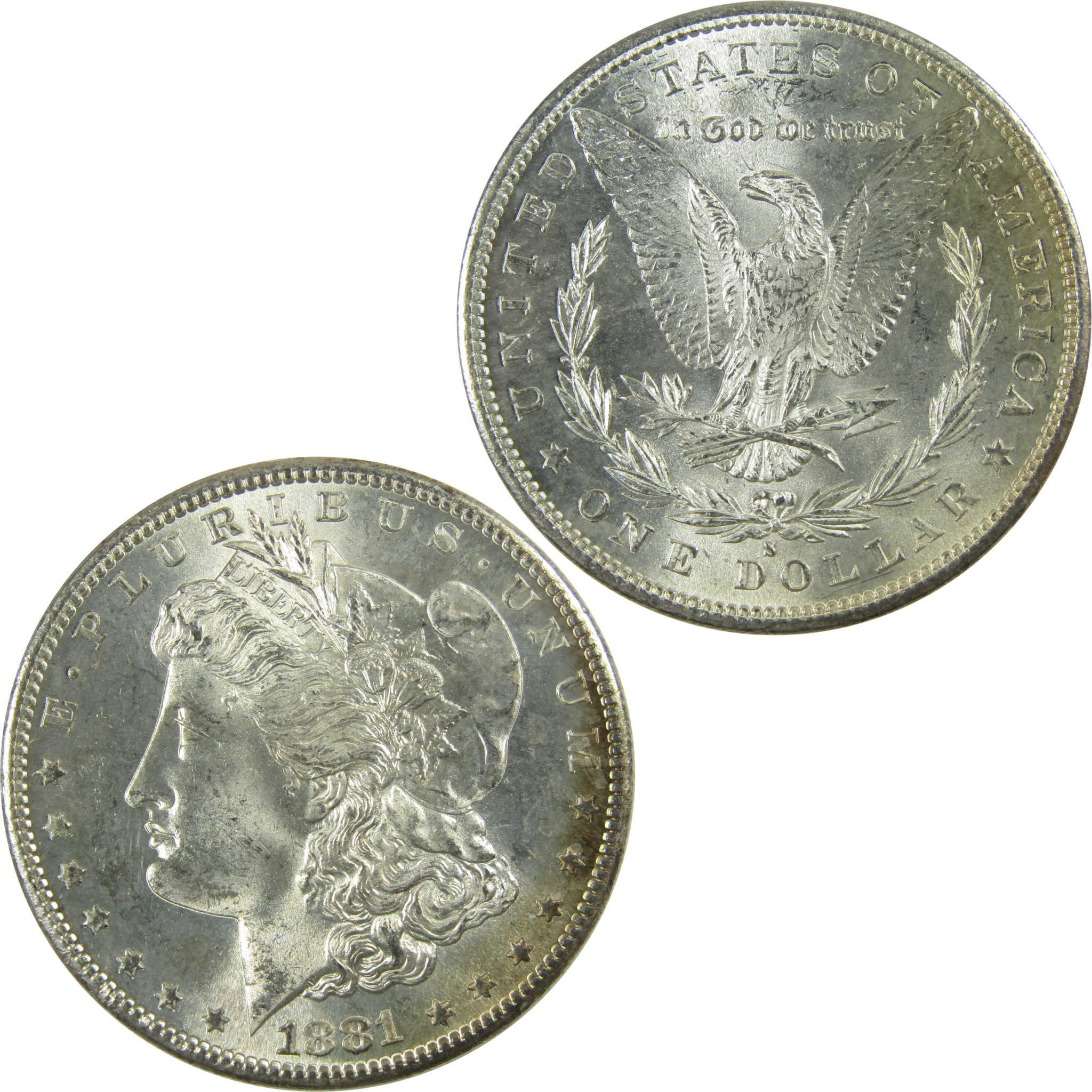 1881 S Morgan Silver Dollar Uncirculated Mint State $1 Coin SKU:CP372 - Morgan coin - Morgan silver dollar - Morgan silver dollar for sale - Profile Coins & Collectibles