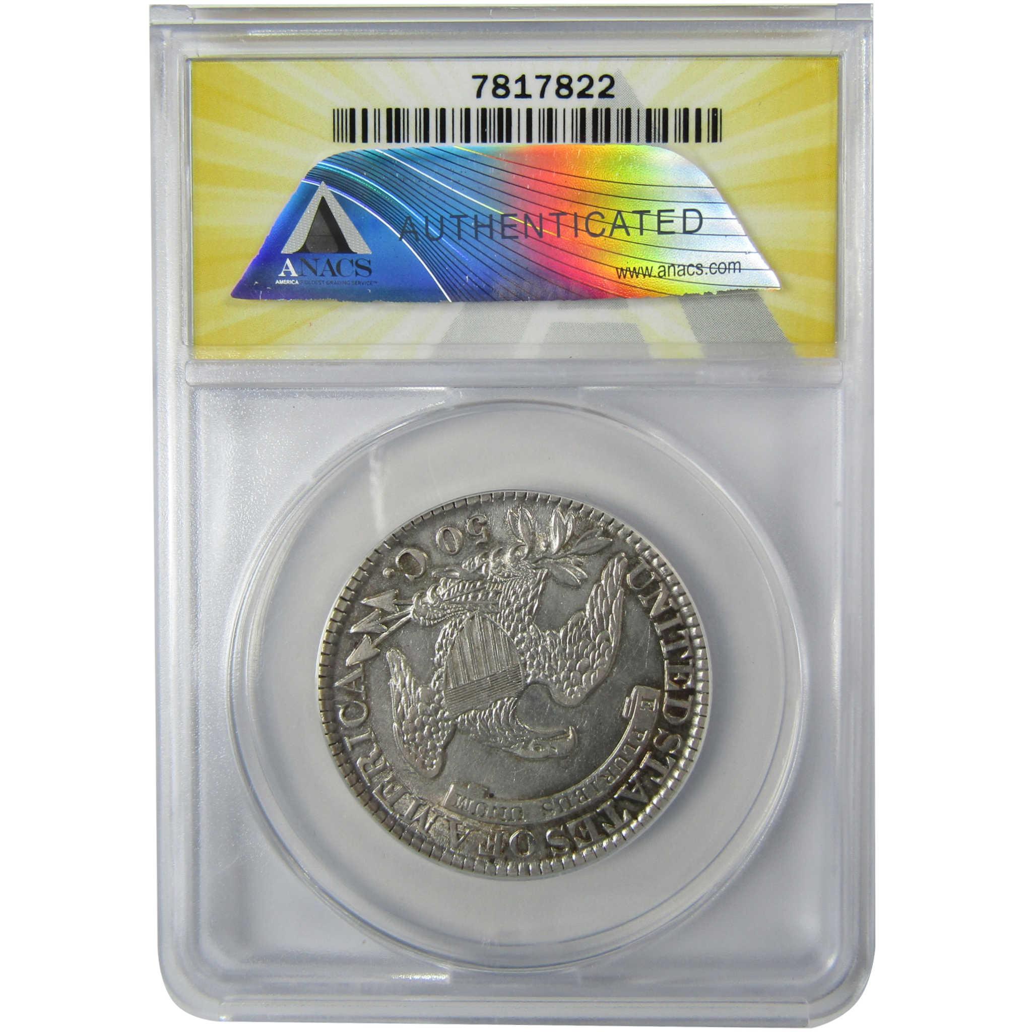 1827 Square Base 2 Capped Bust 50c EF 45 Details ANACS SKU:CP781