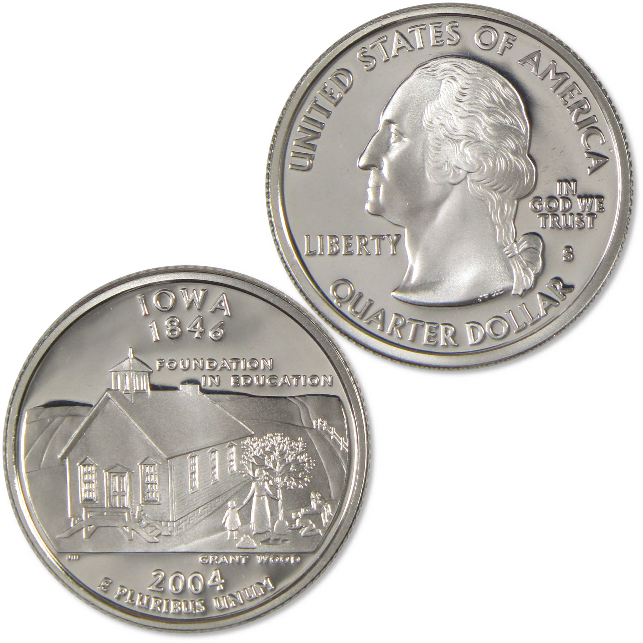 2004 S Iowa State Quarter Choice Proof Silver 25c Coin