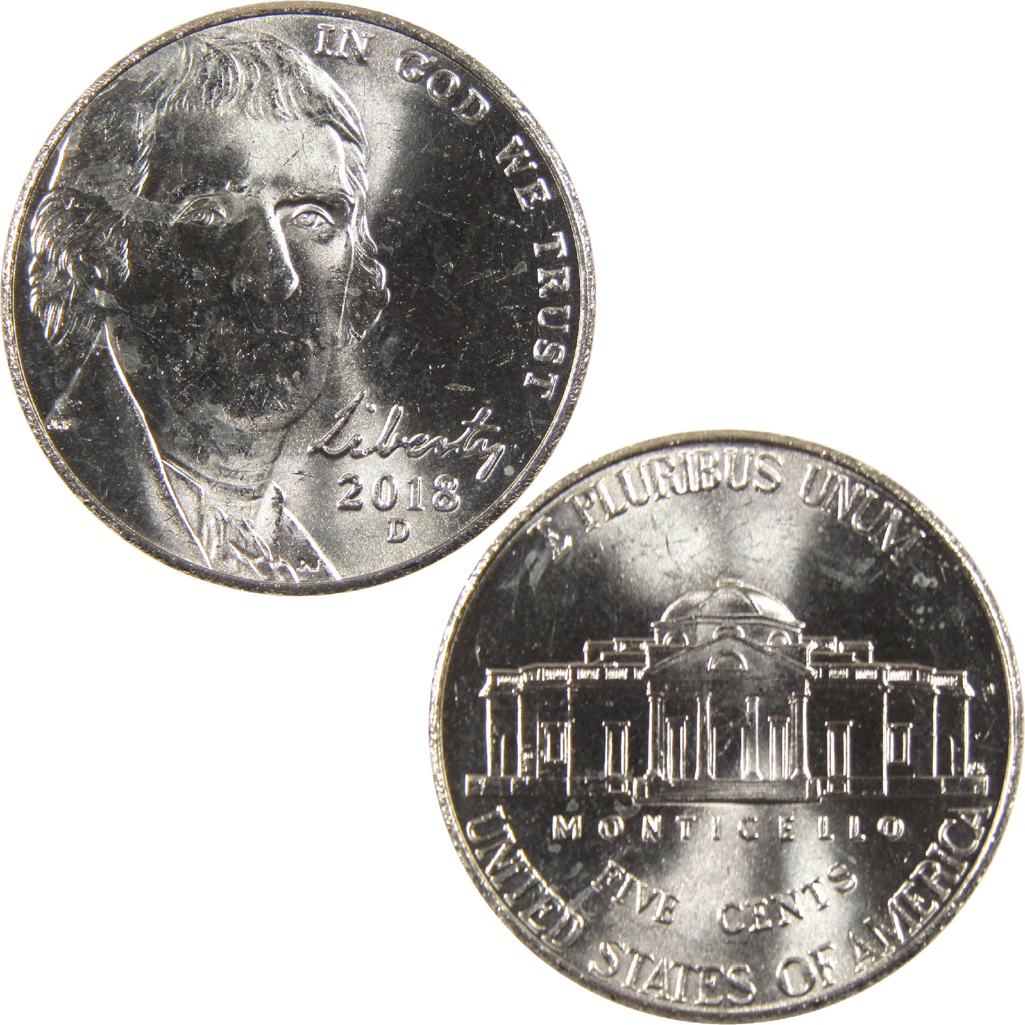 2018 D Jefferson Nickel BU Uncirculated 5c Coin