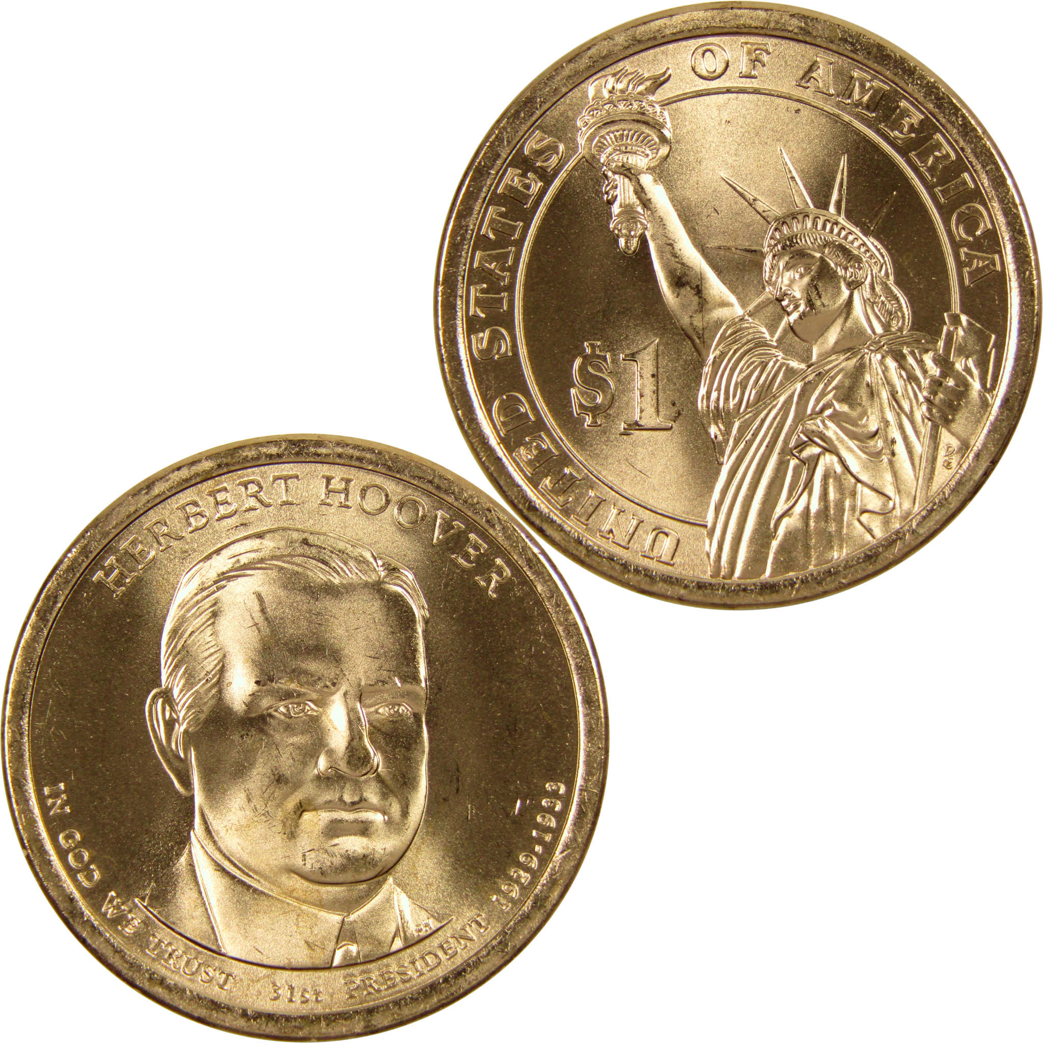 2014 D Herbert Hoover Presidential Dollar BU Uncirculated $1 Coin