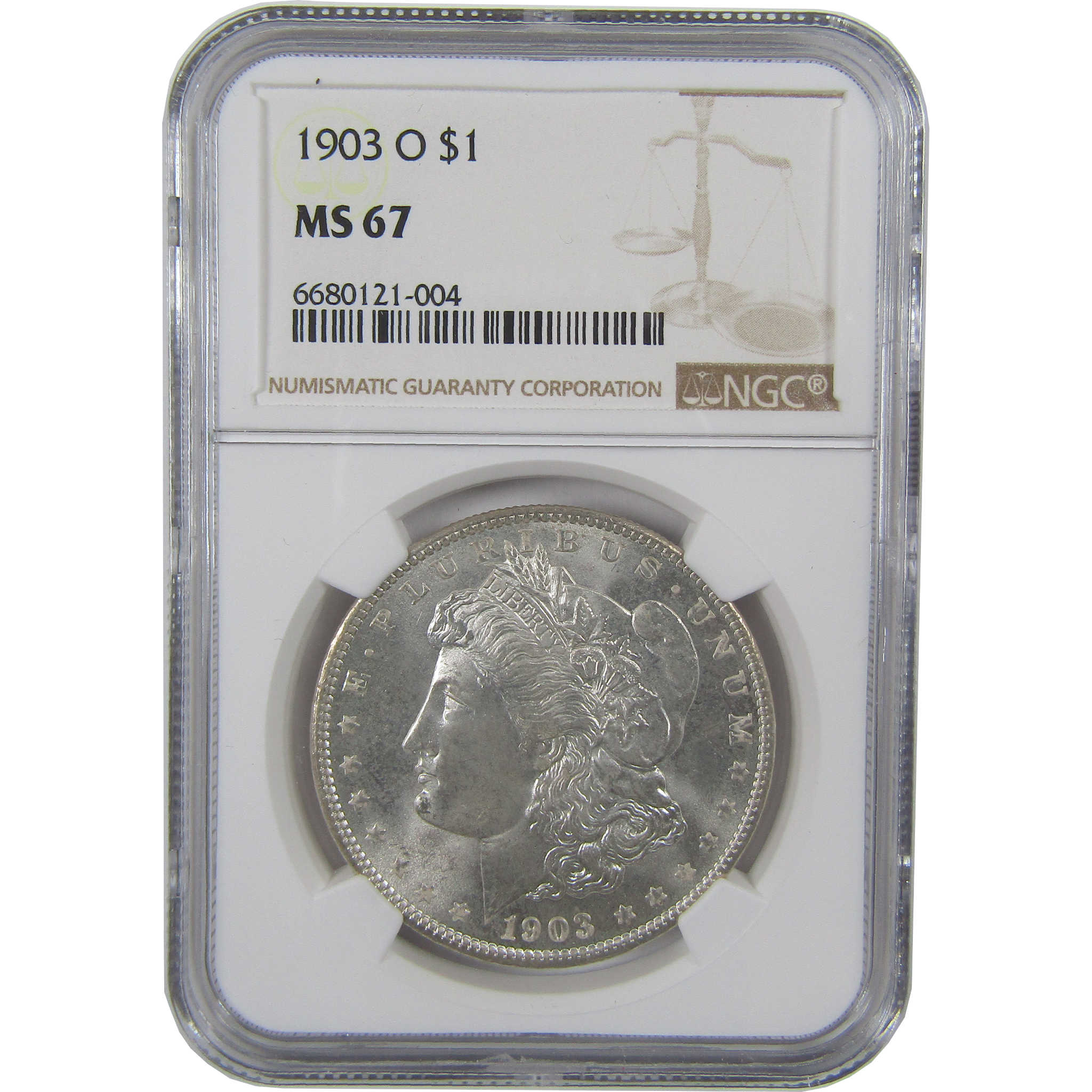 1903 O Morgan Silver Dollar MS 67 NGC Uncirculated $1 Coin Collectible