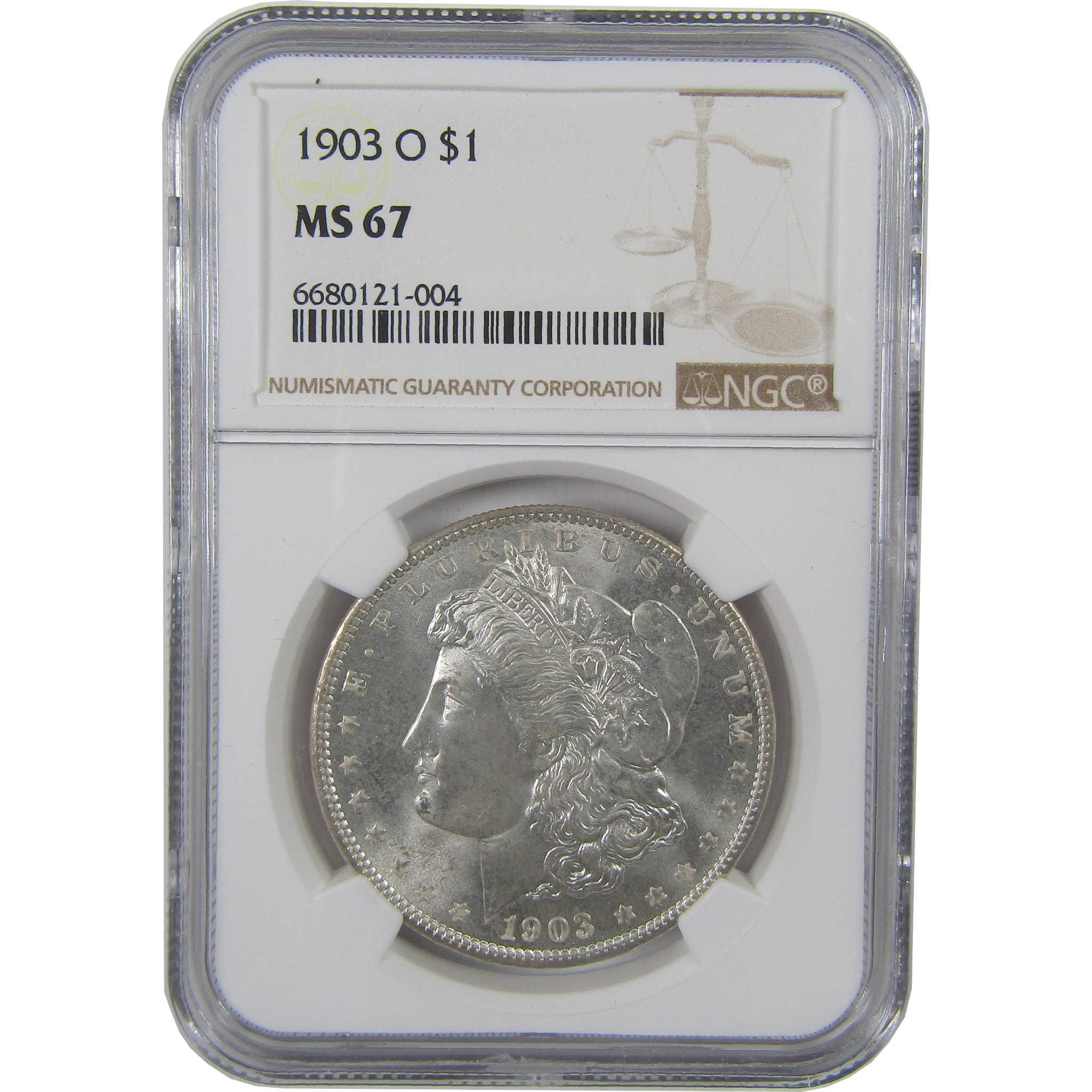 1903 O Morgan Silver Dollar MS 67 NGC Uncirculated $1 Coin Collectible - Morgan coin - Morgan silver dollar - Morgan silver dollar for sale - Profile Coins & Collectibles