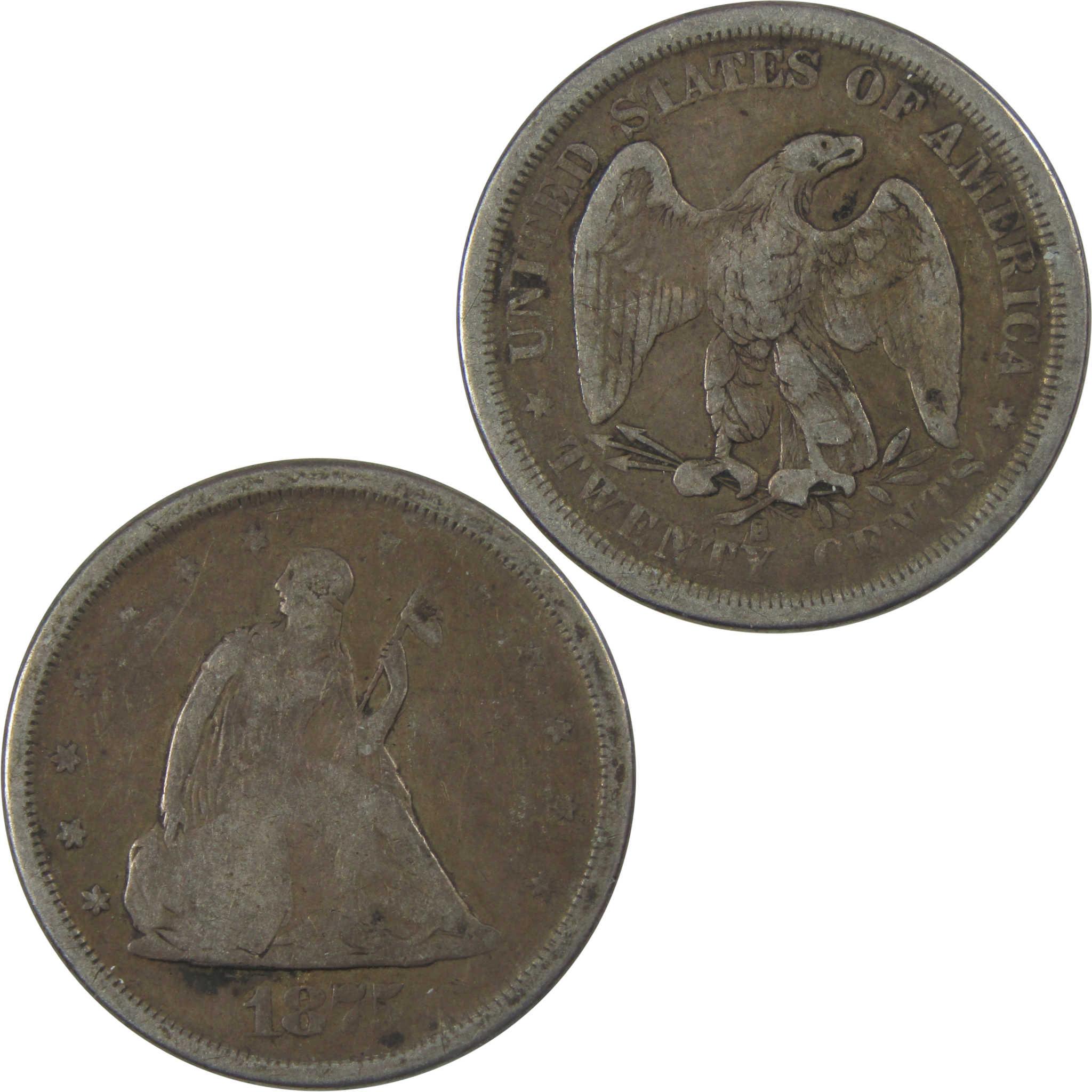 1875 S Seated Liberty Silver Twenty Cent Piece VG Very Good SKU:I24571