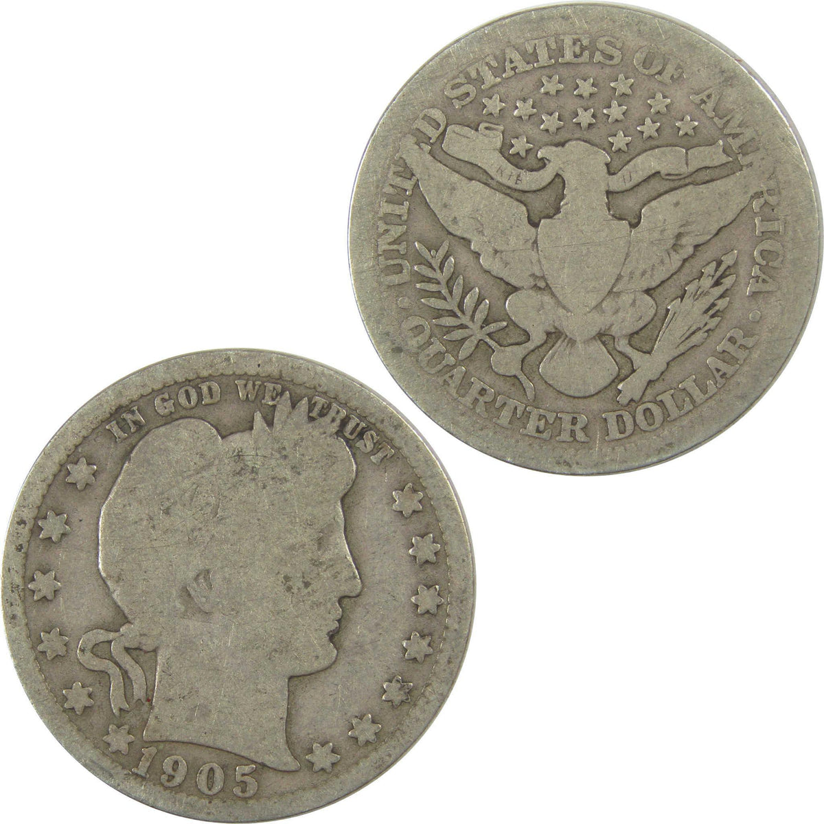 1905 Barber Quarter AG About Good Silver 25c Coin SKU:I21799