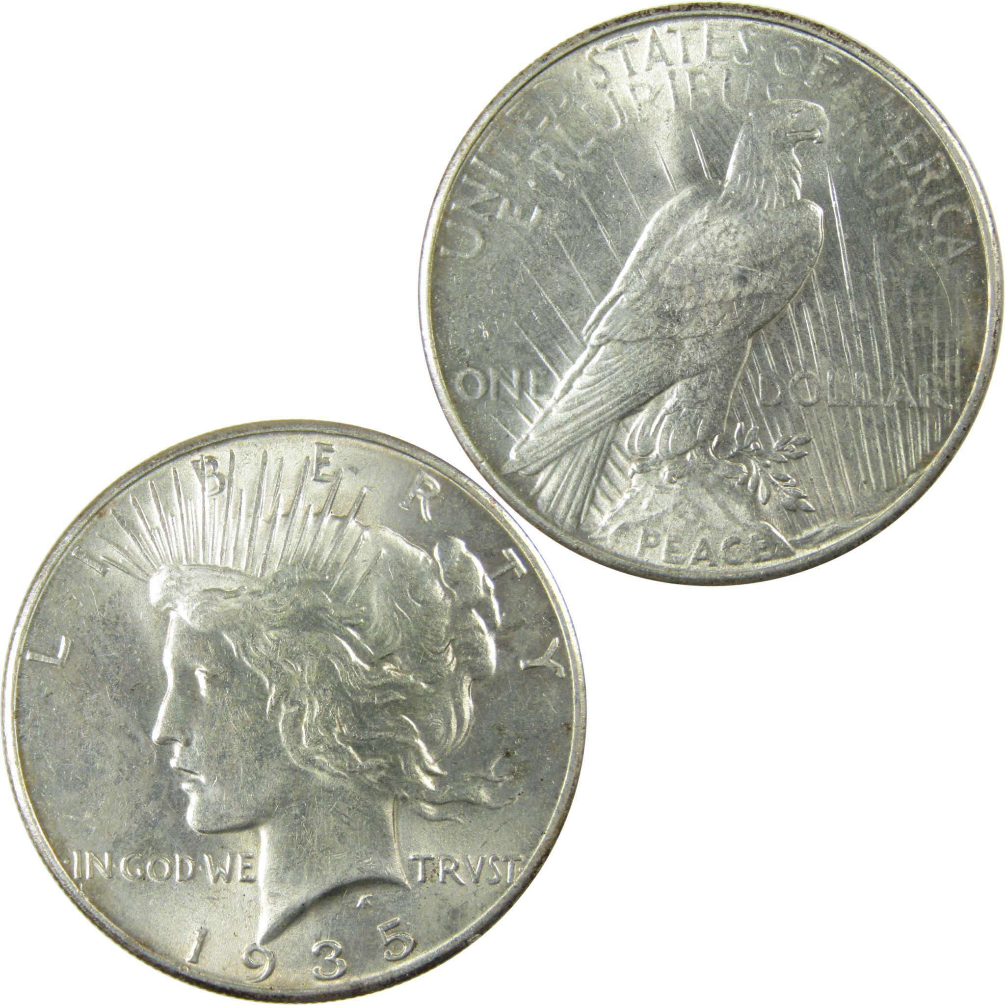 1935 Peace Silver Dollar Borderline Uncirculated Details SKU:I27518