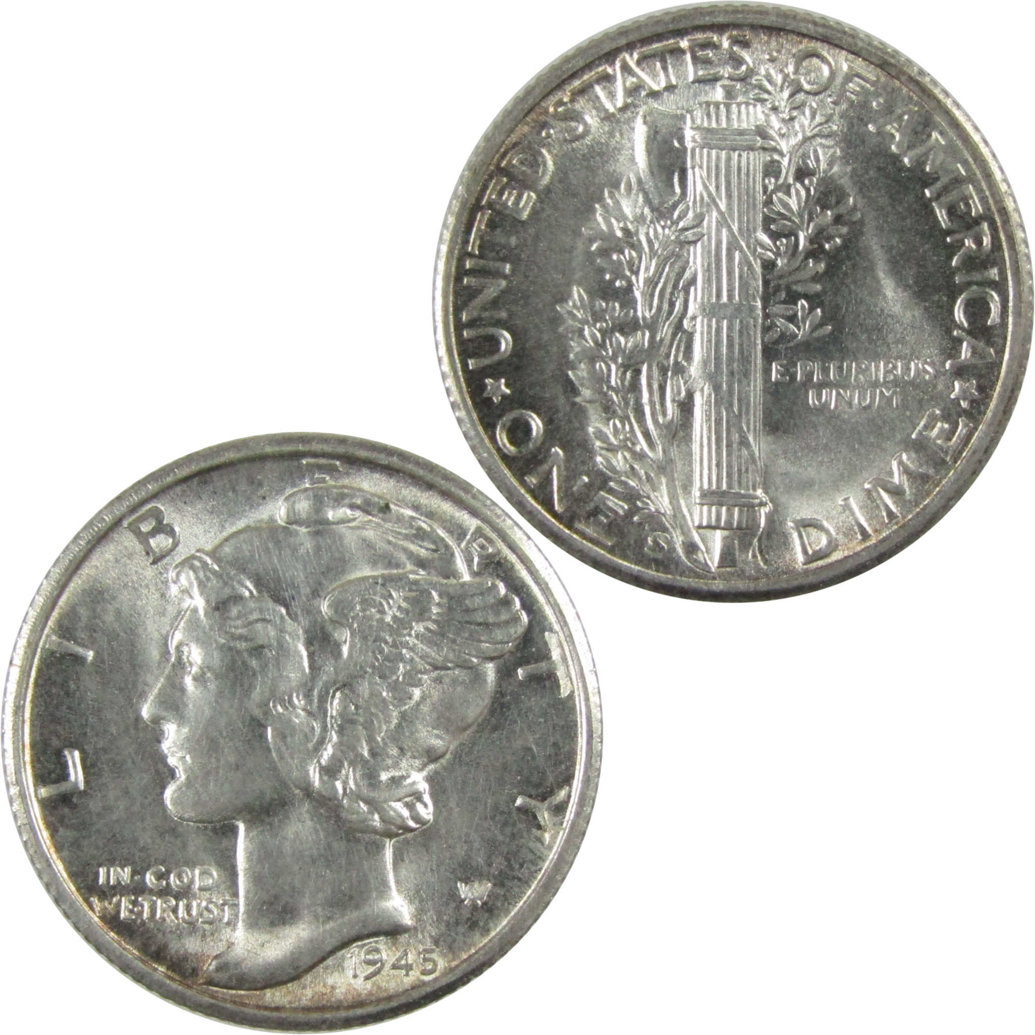 1945 S Mercury Silver Dime AU About Uncirculated 10c Coin SKU:CP345