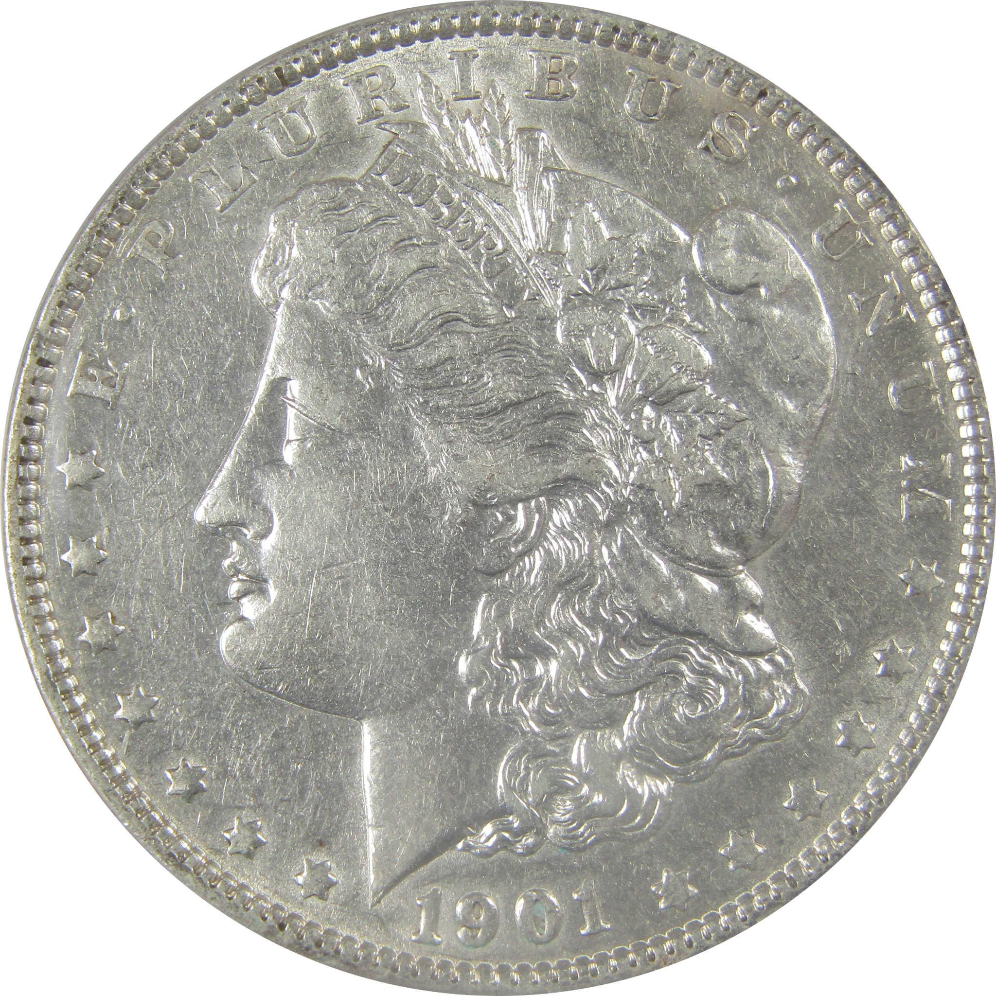 1901 Morgan Dollar AU 50 Details ANACS Silver $1 Coin SKU:I21273 - Morgan coin - Morgan silver dollar - Morgan silver dollar for sale - Profile Coins & Collectibles