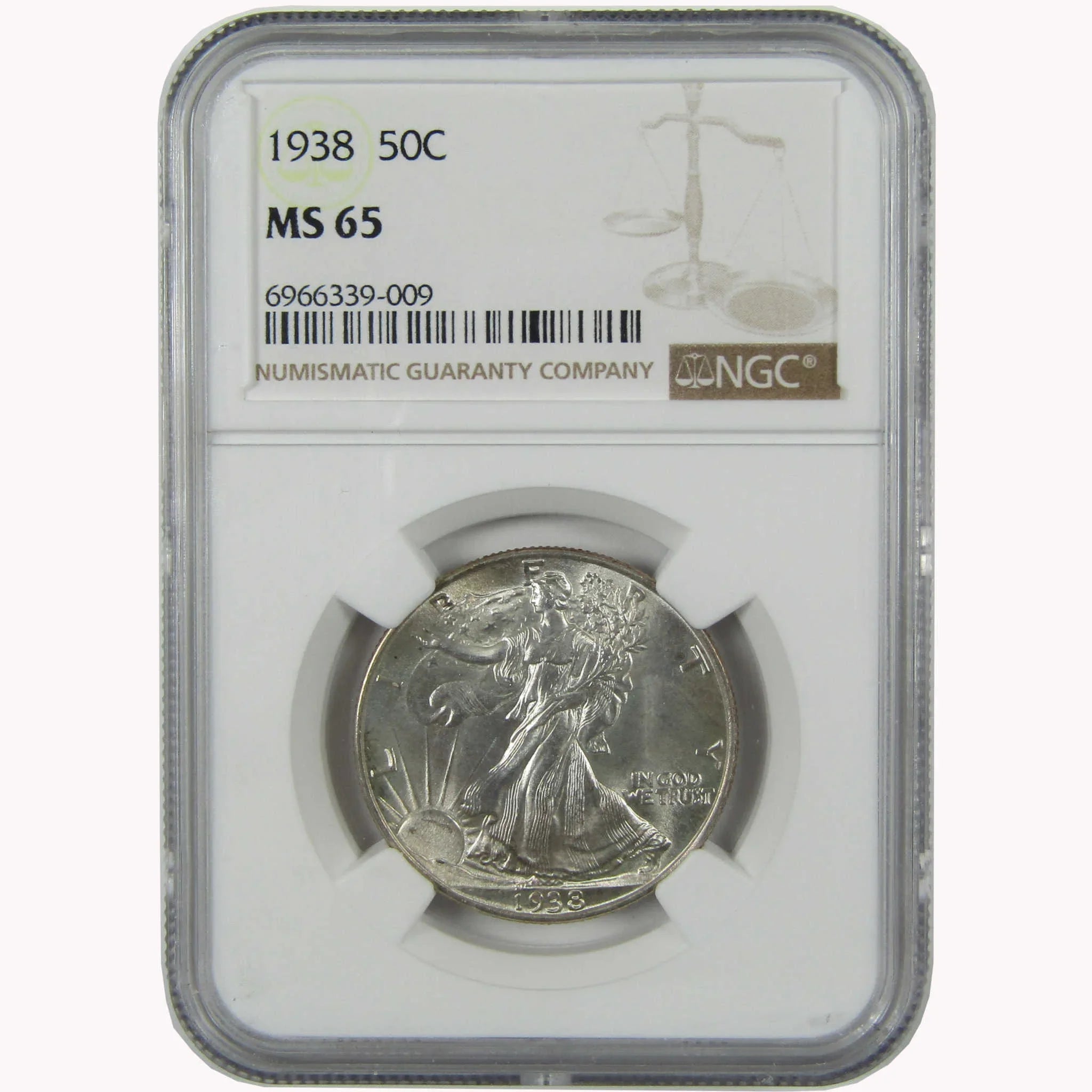 1938 Liberty Walking Silver Half Dollar MS 65 NGC Uncirculated