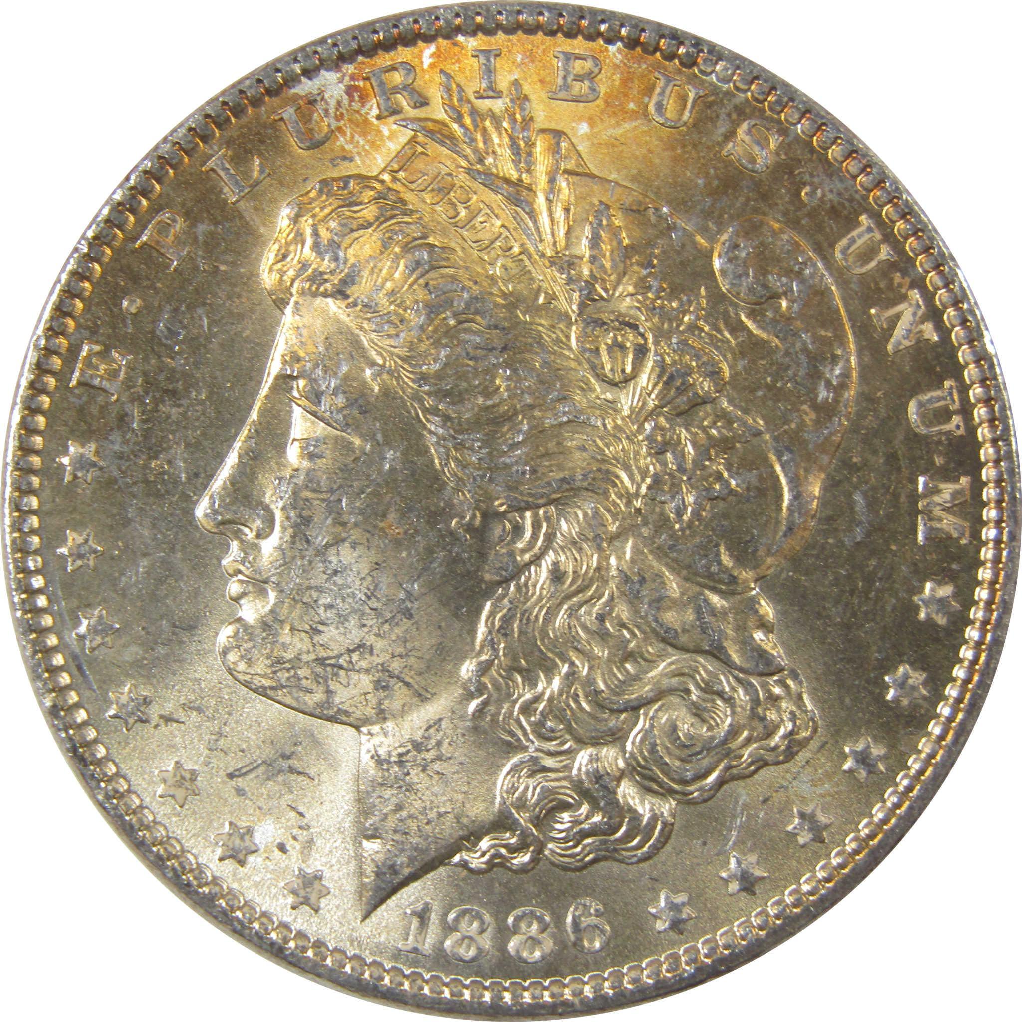 1886 Morgan Silver Dollar BU Choice Uncirculated Toned SKU:I24413