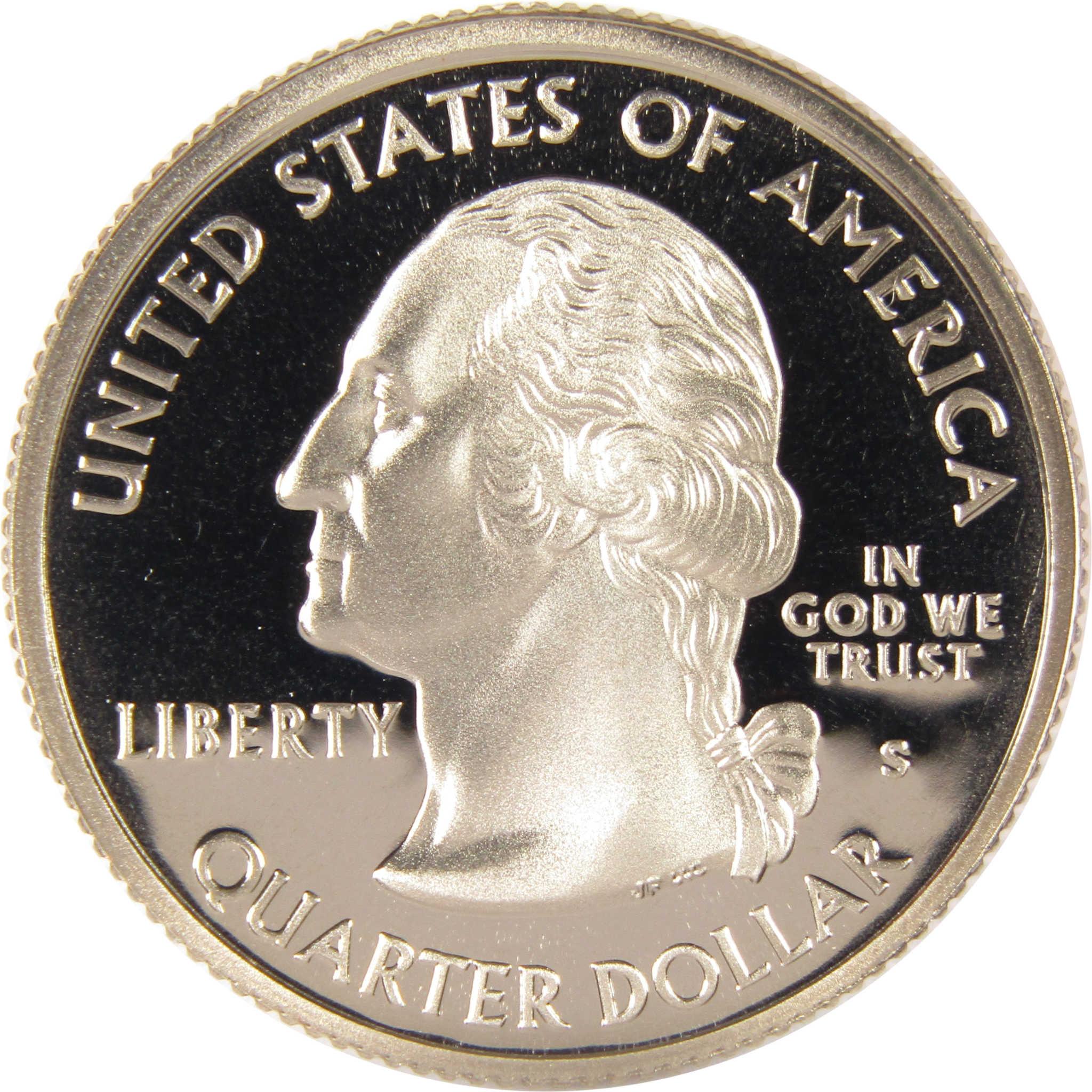 United States quarter dollar coin obverse with George Washington profile, proof finish